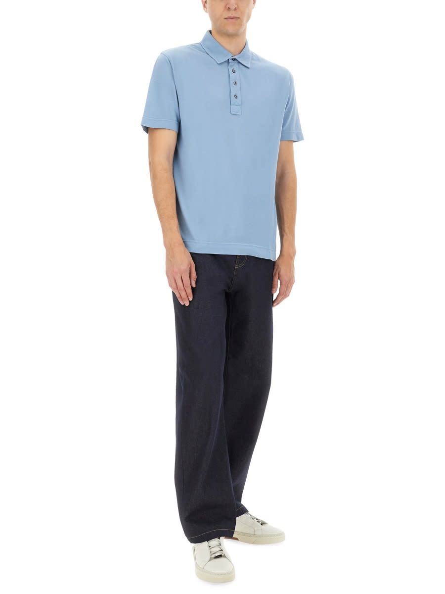 Hugo Boss Boss Camel Breathable Cotton Polo With Buttoned Placket