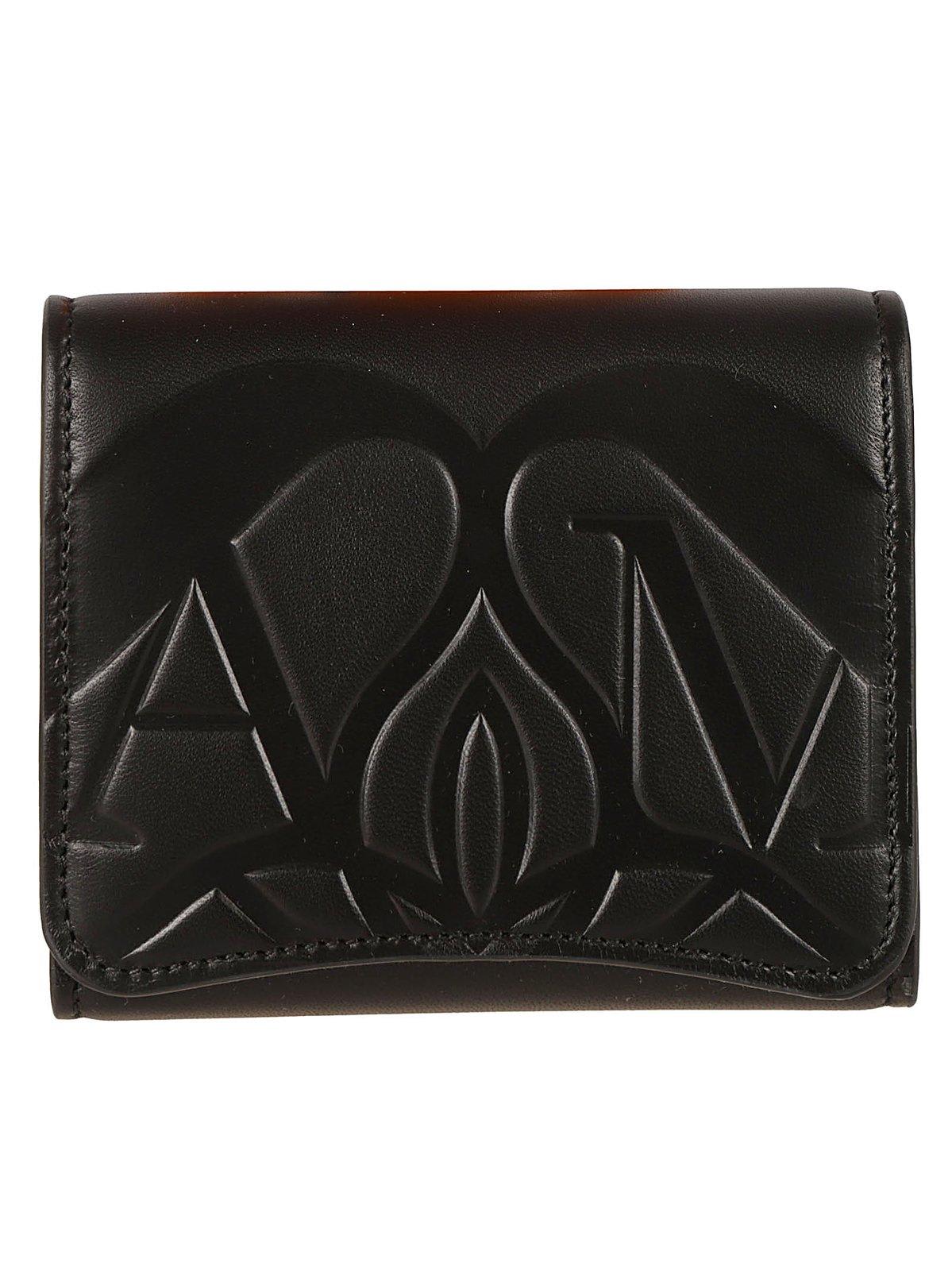 Alexander McQueen The Seal Embossed Tri-fold Wallet