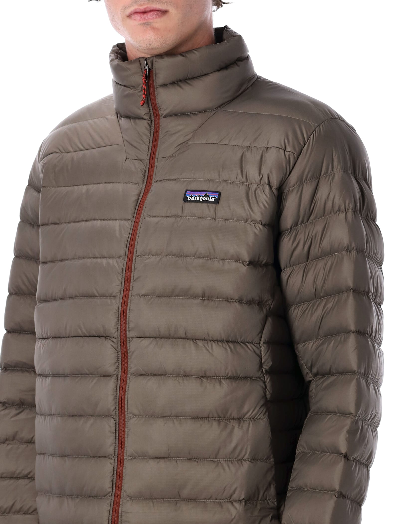 Patagonia Lightweight Down Sweater Outerwear Jacket In Brown