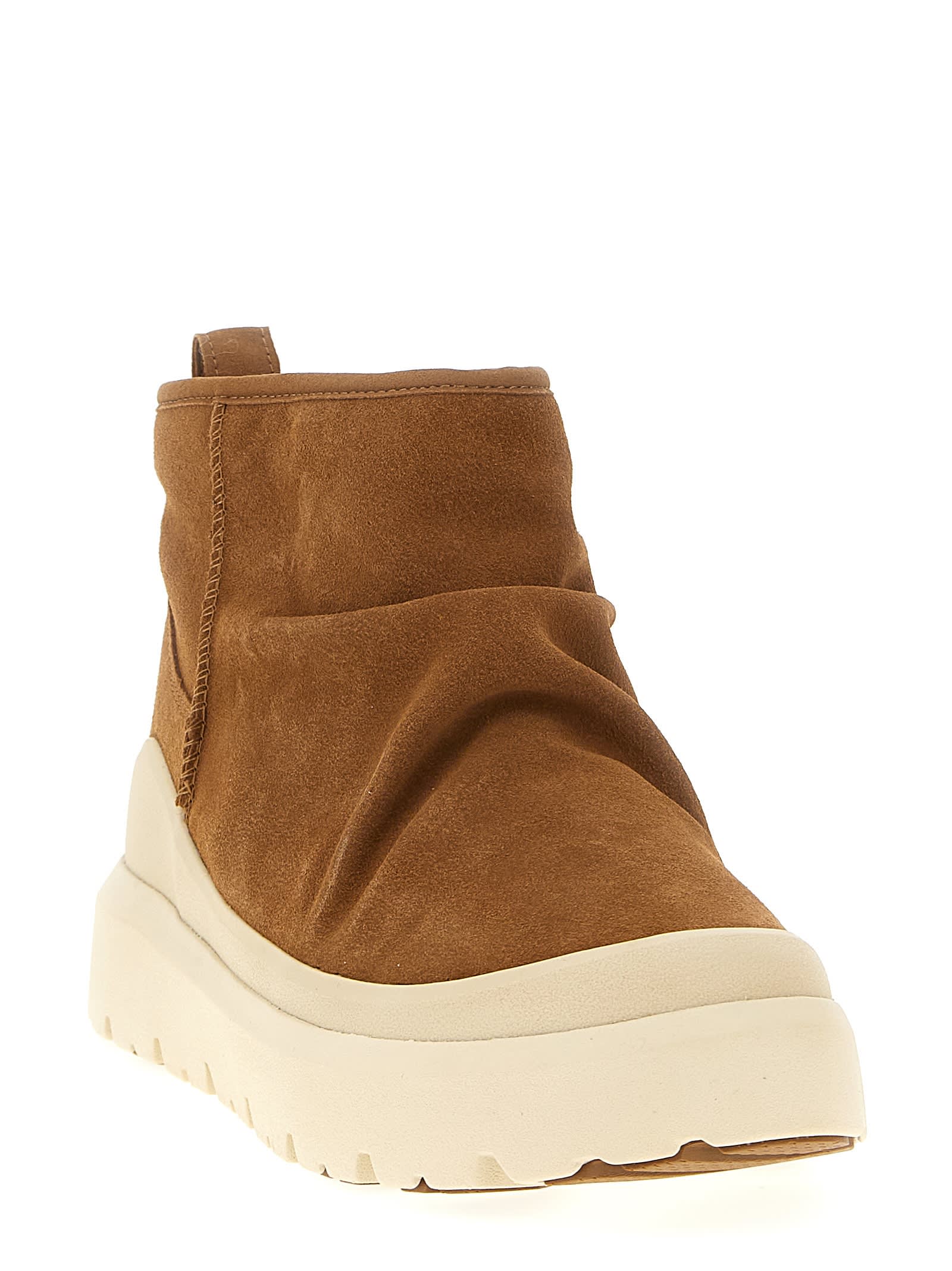 Ugg Heritage Utility Suede Platform Boots In Brown