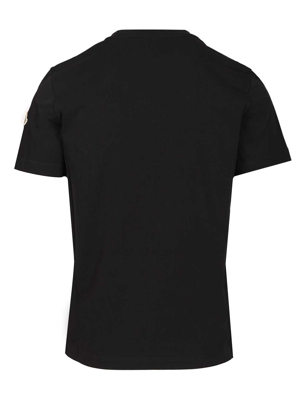 Moncler Blue T-shirt With Embroidered Tricolor Logo