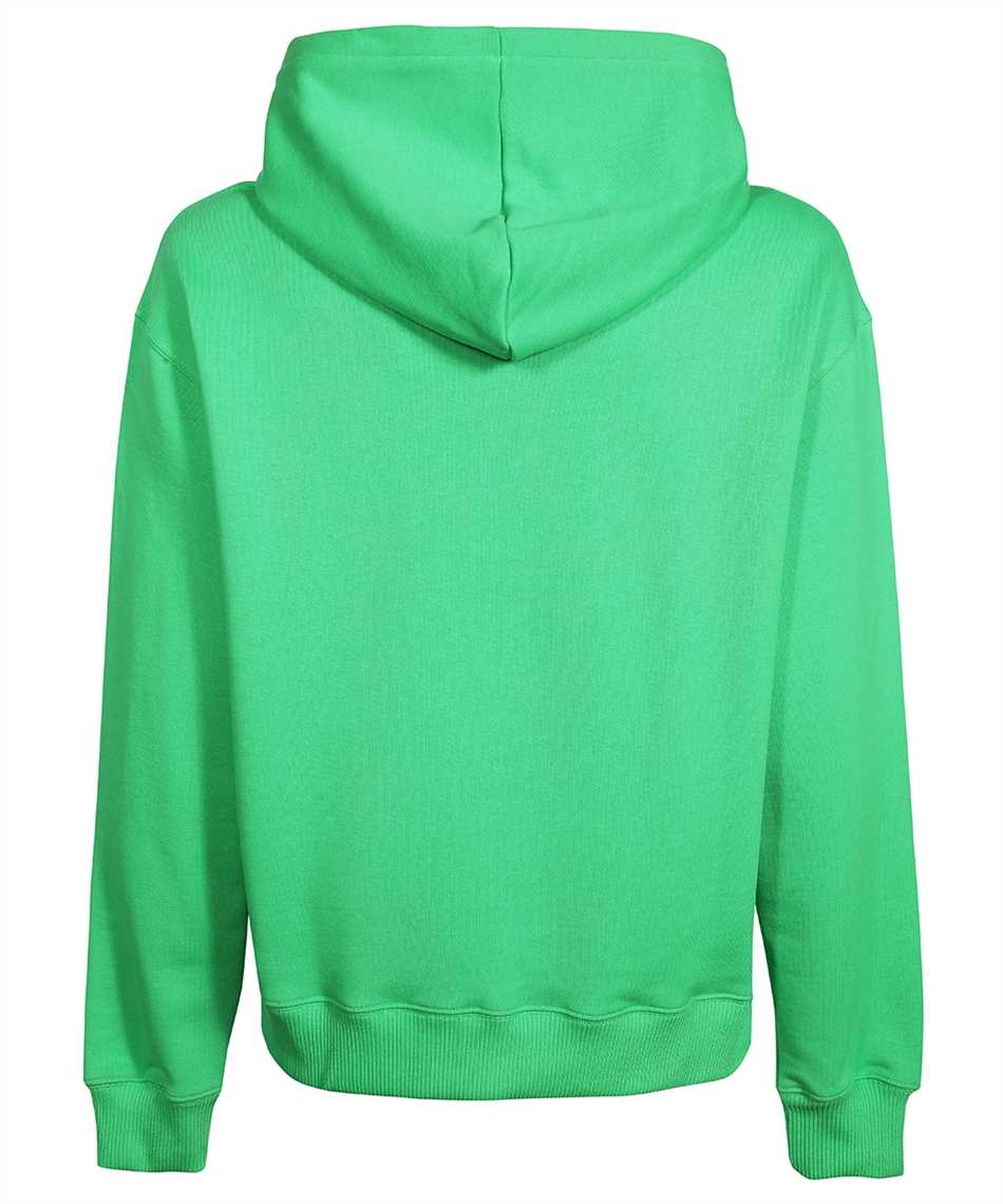 Msgm Floral-print Hoodie In Green