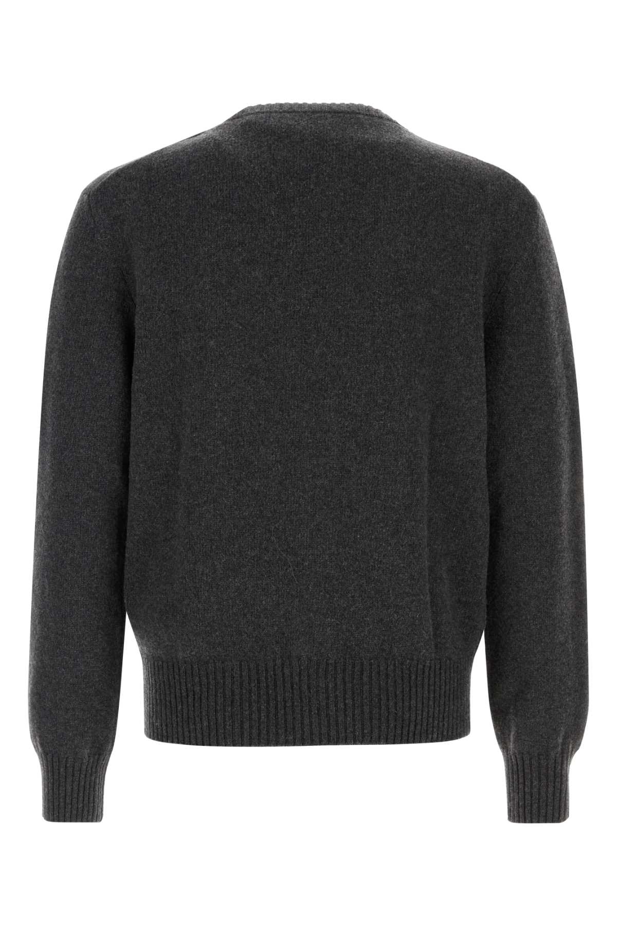 Ami Alexandre Mattiussi Ami Charcoal Cashmere Blend Cardigan In Gray