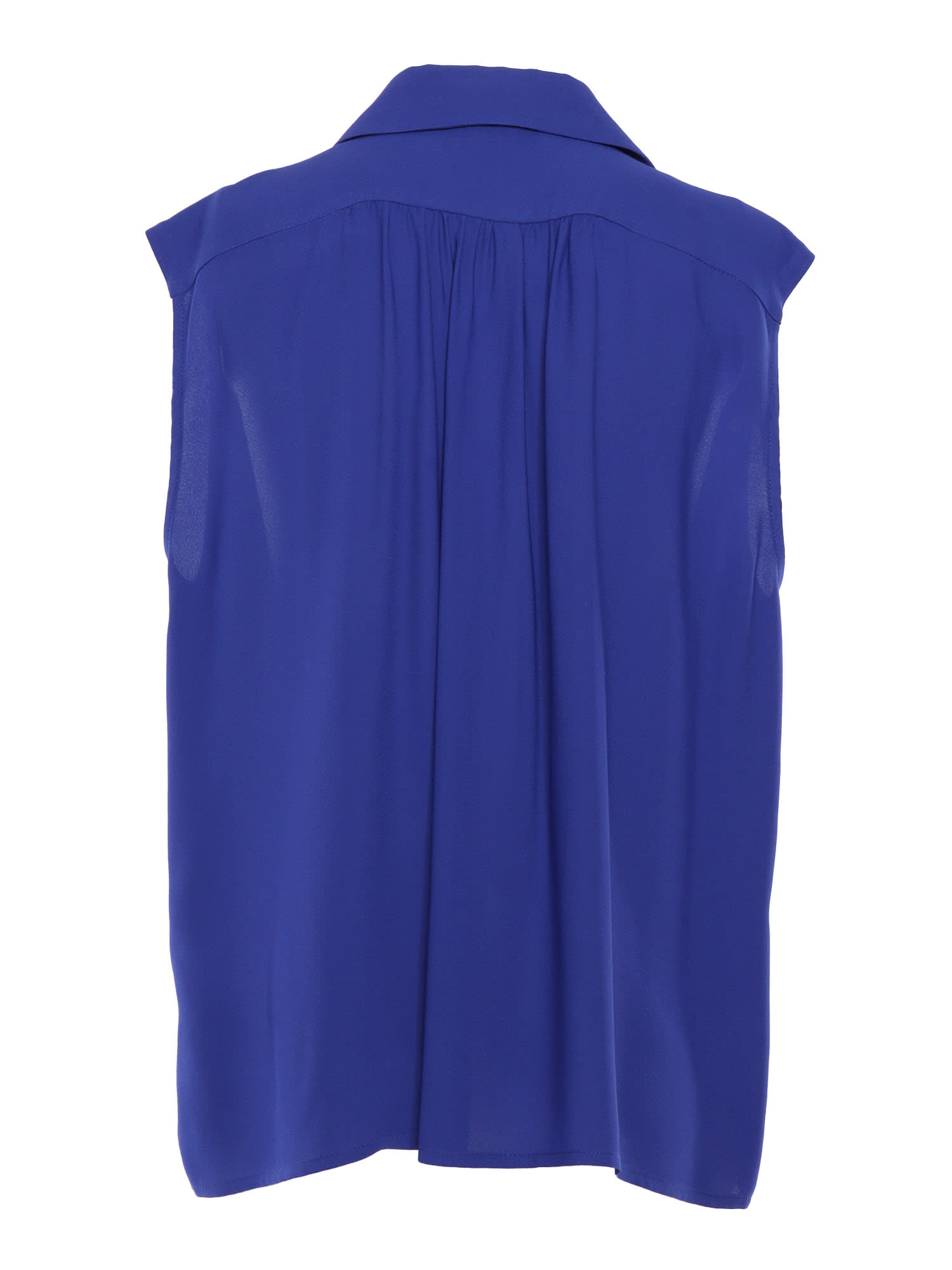 Shop Elisabetta Franchi Blue Sleevless Shirt