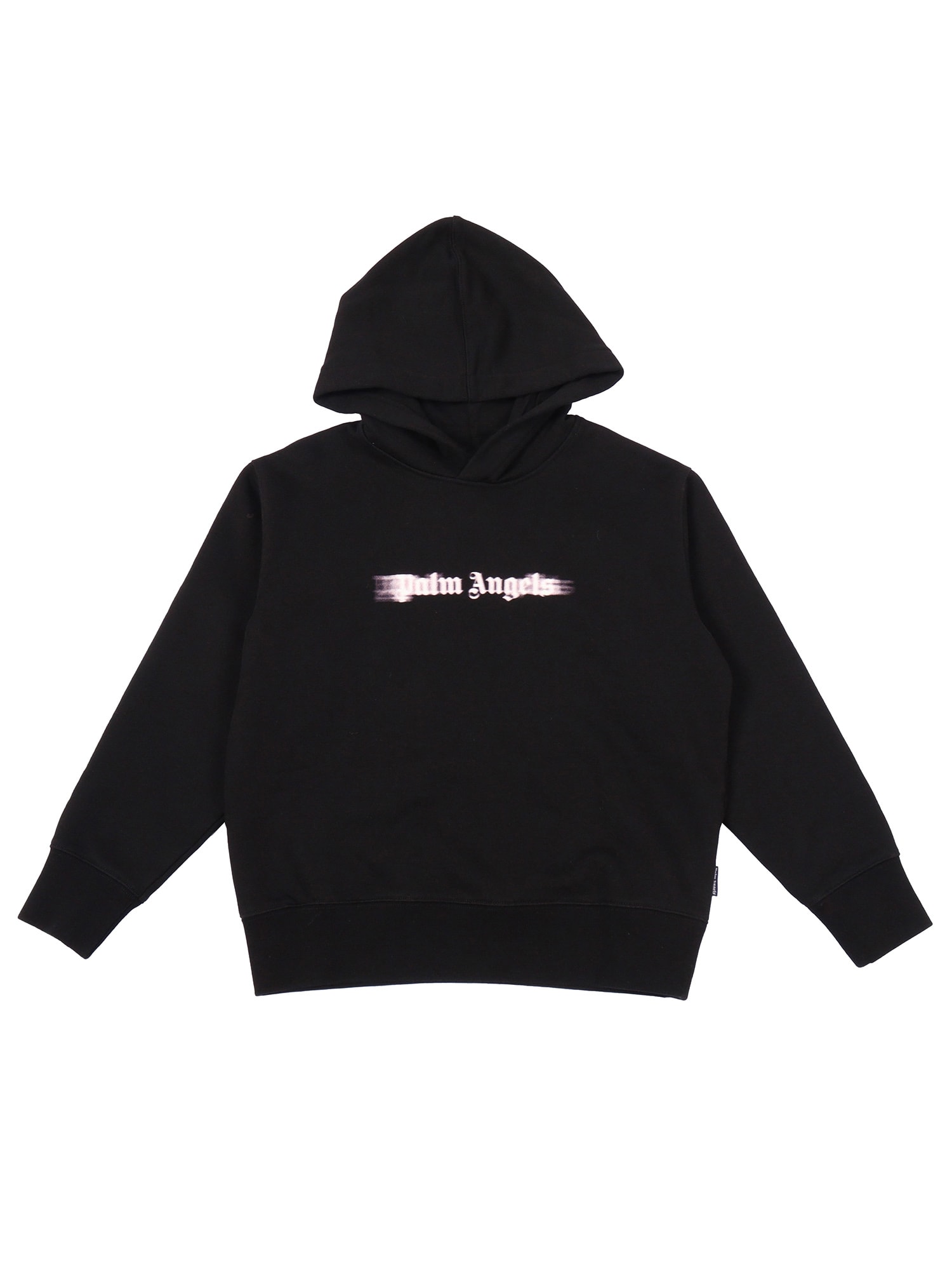 Palm Angels Blurred Logo Reg.hoodie In Black