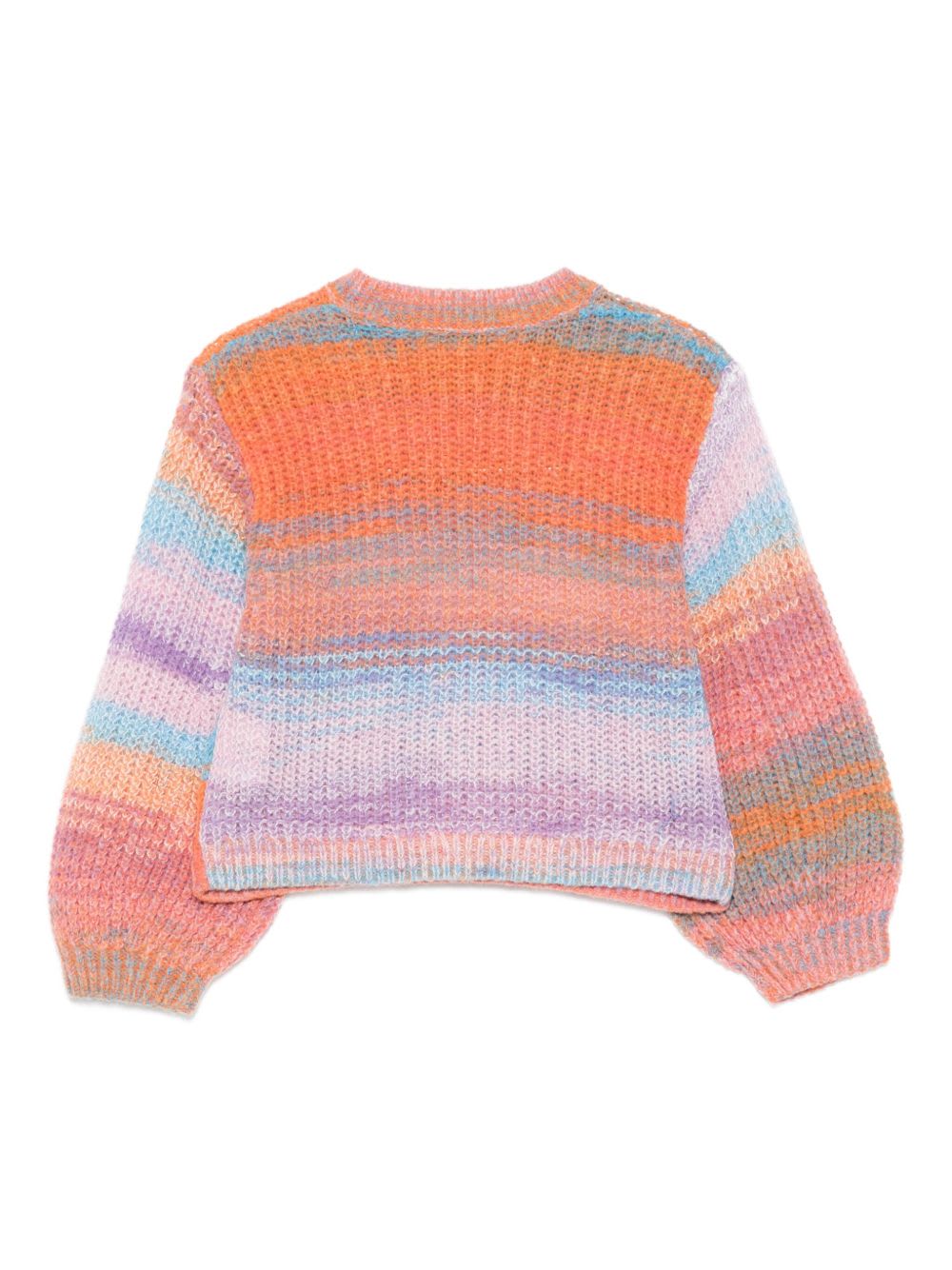 Stella Mccartney Kids Orange And Multicolor Puff-sleeved Sweater In Multi