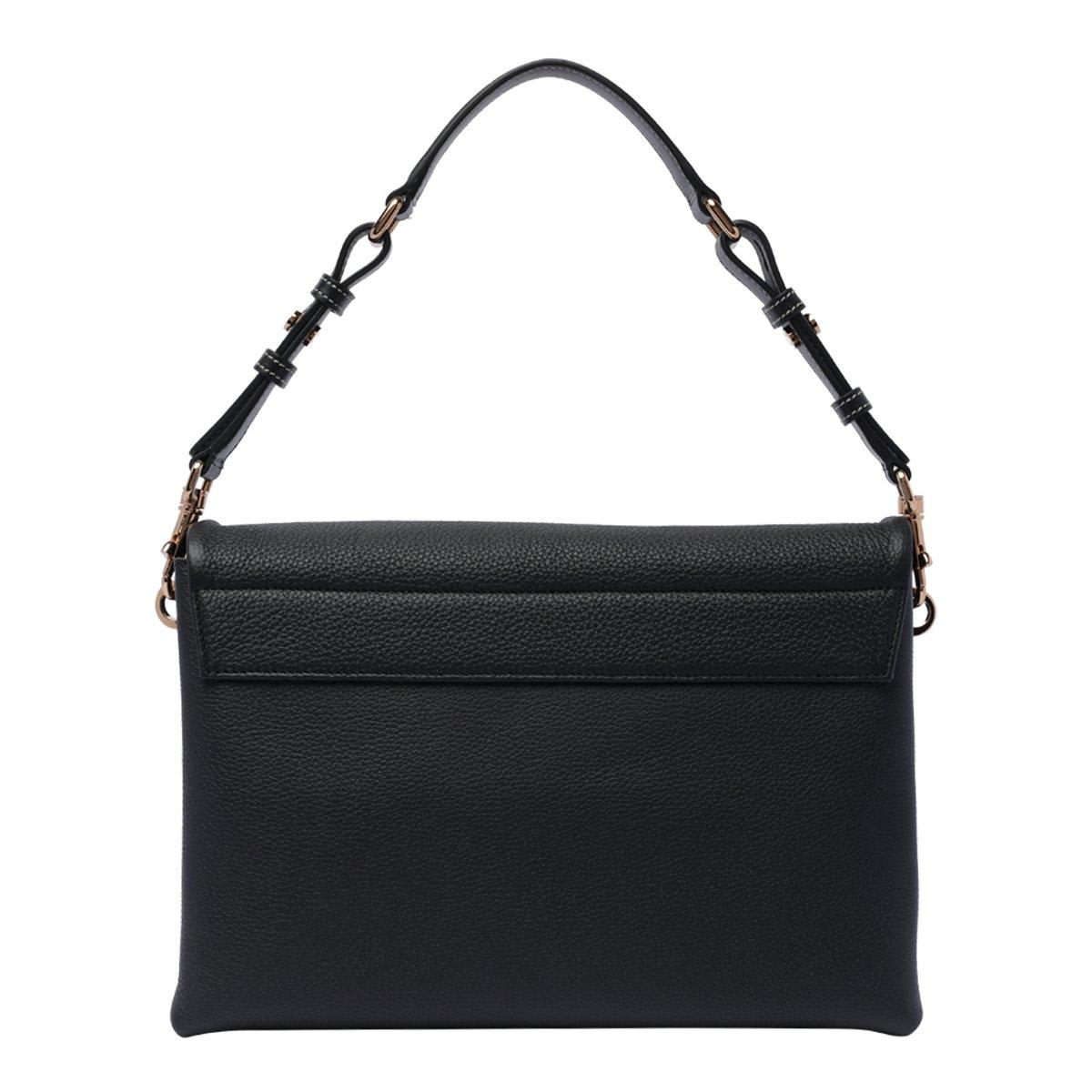 Shop Tod's Logo-plaque Shoulder Bag In Nero