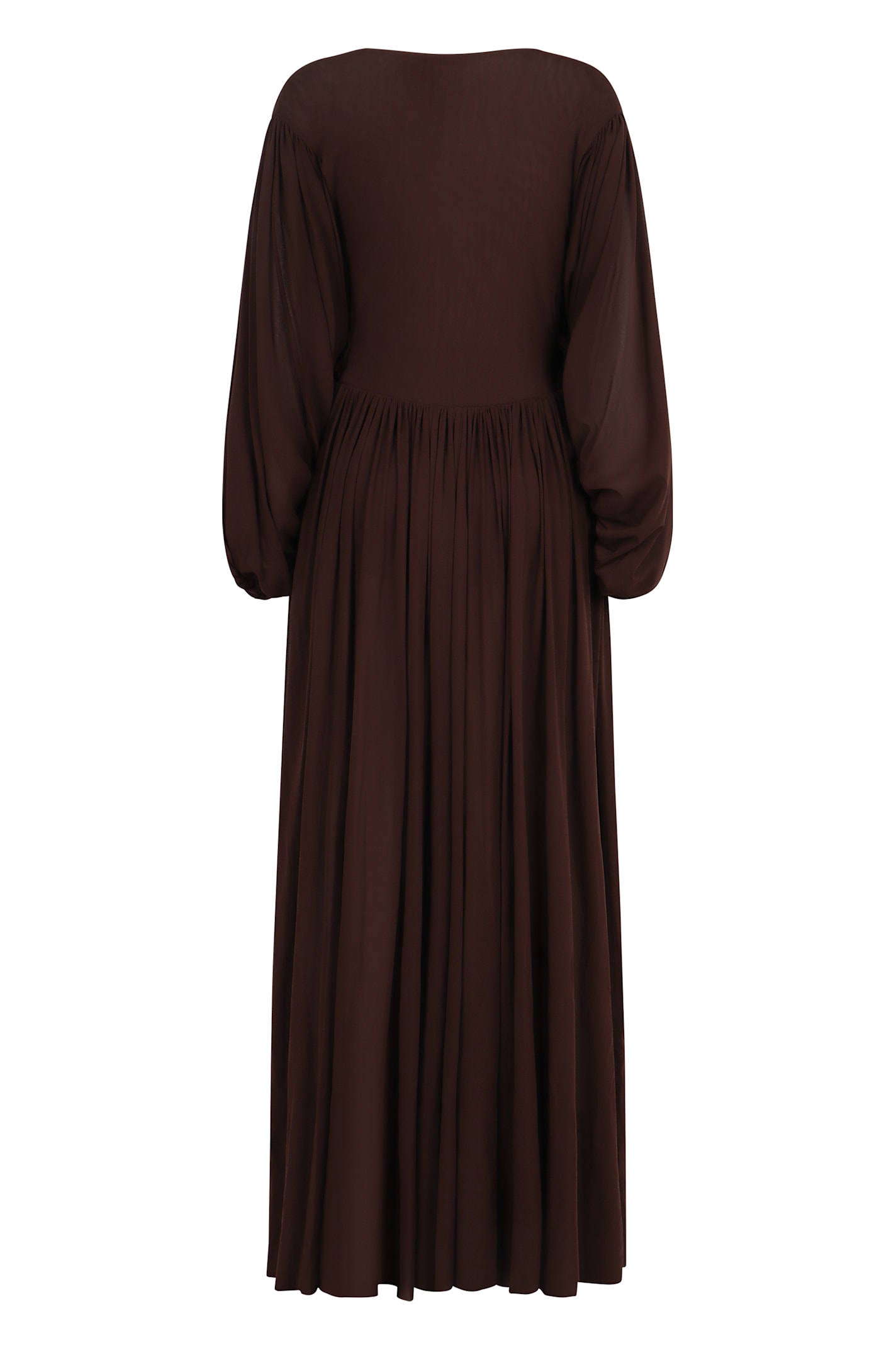 Shop Philosophy Di Lorenzo Serafini Draped Long Dress In Brown
