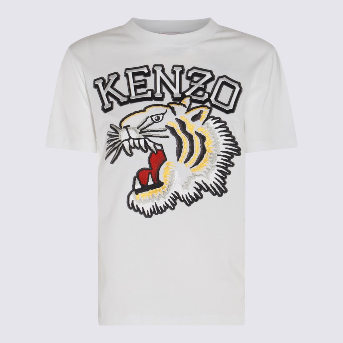 Shop Kenzo White Multicolour Cotton T-shirt In Off-white