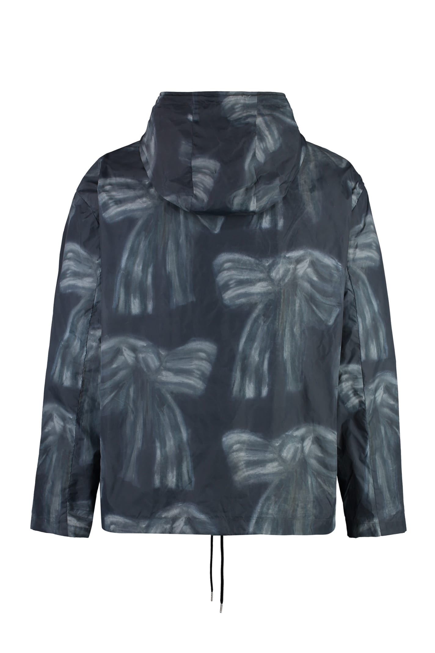 Shop Acne Studios Hooded Techno Fabric Raincoat In Multicolor