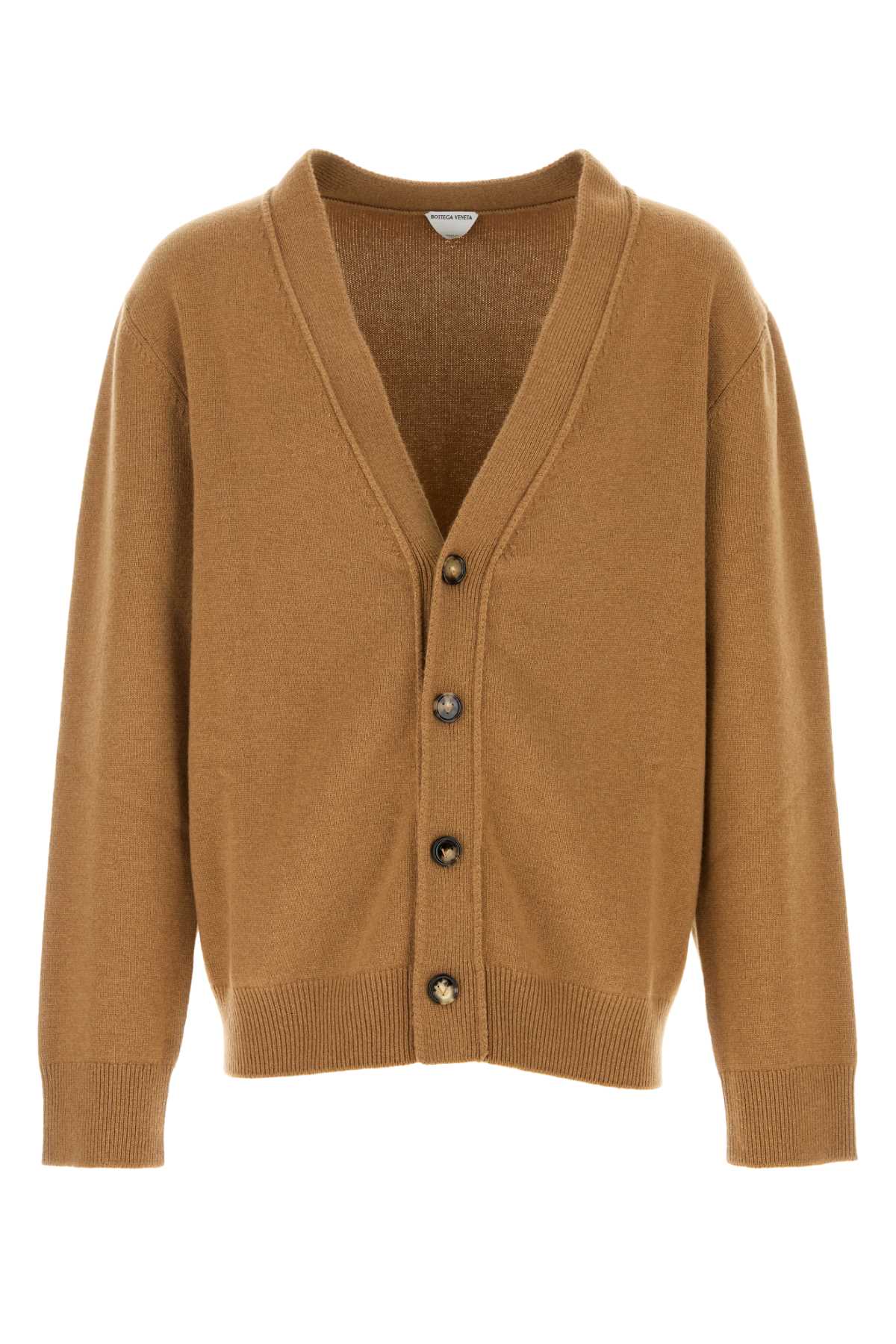 Camel Stretch Cashmere Blend Cardigan