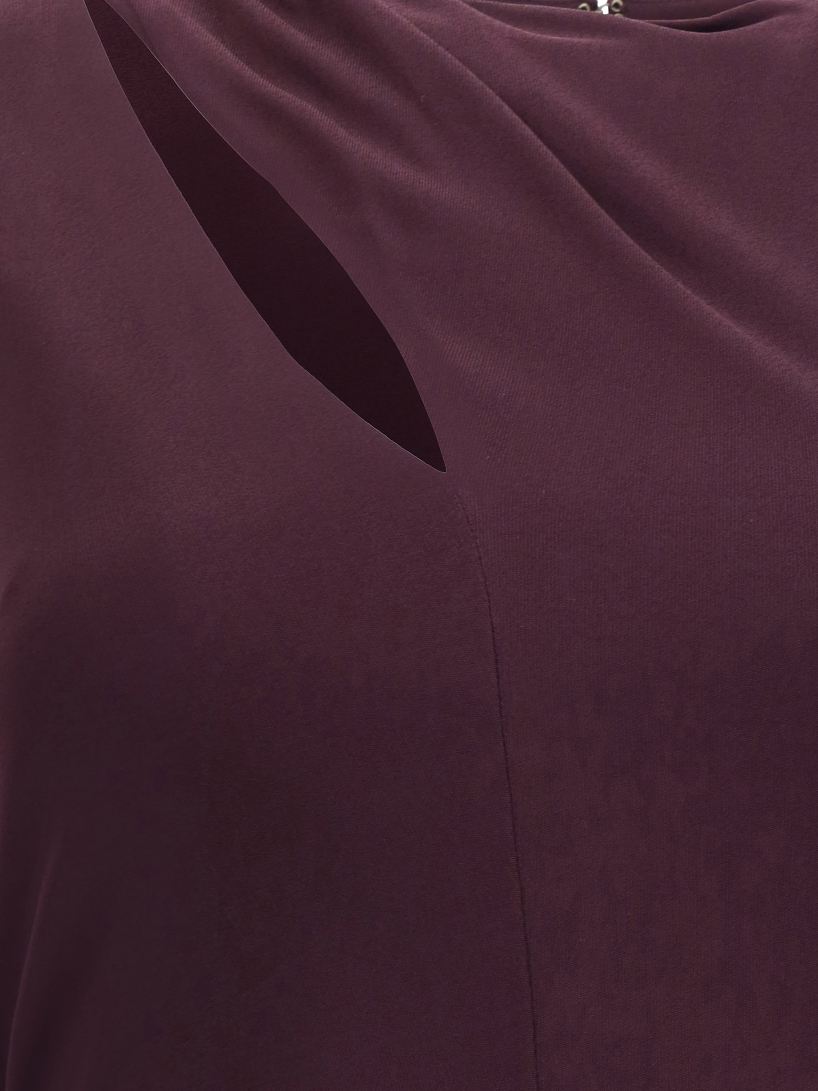 Tom Ford Jersey Midi Dress With Scarf In Burgundy