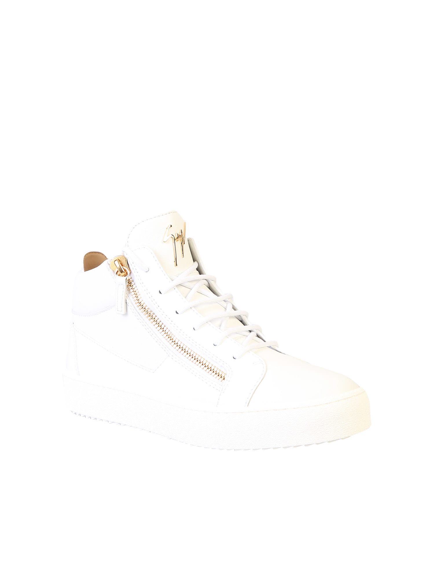Shop Giuseppe Zanotti Zipped Sneakers In White
