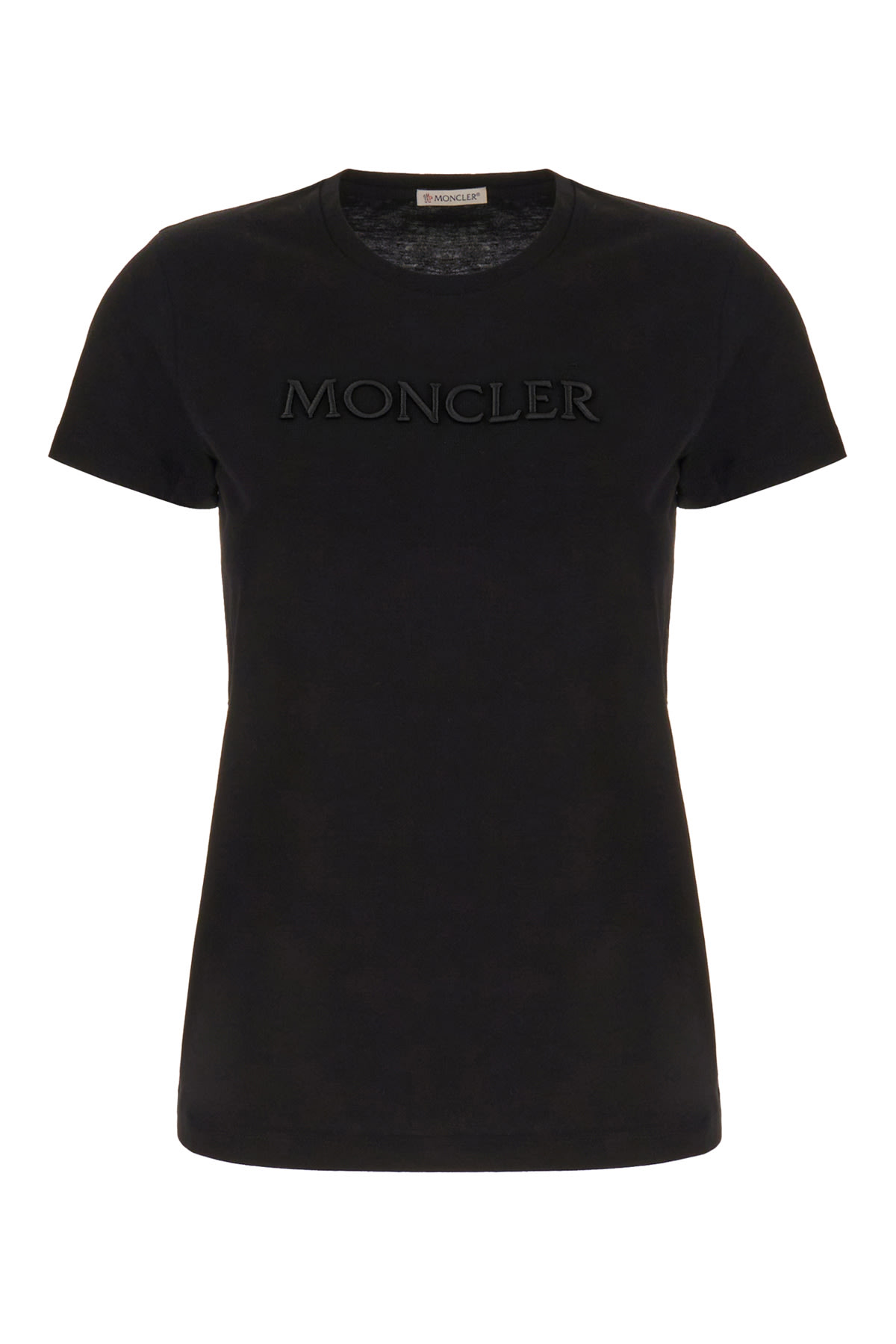 Moncler Black Cotton T-shirt In Black