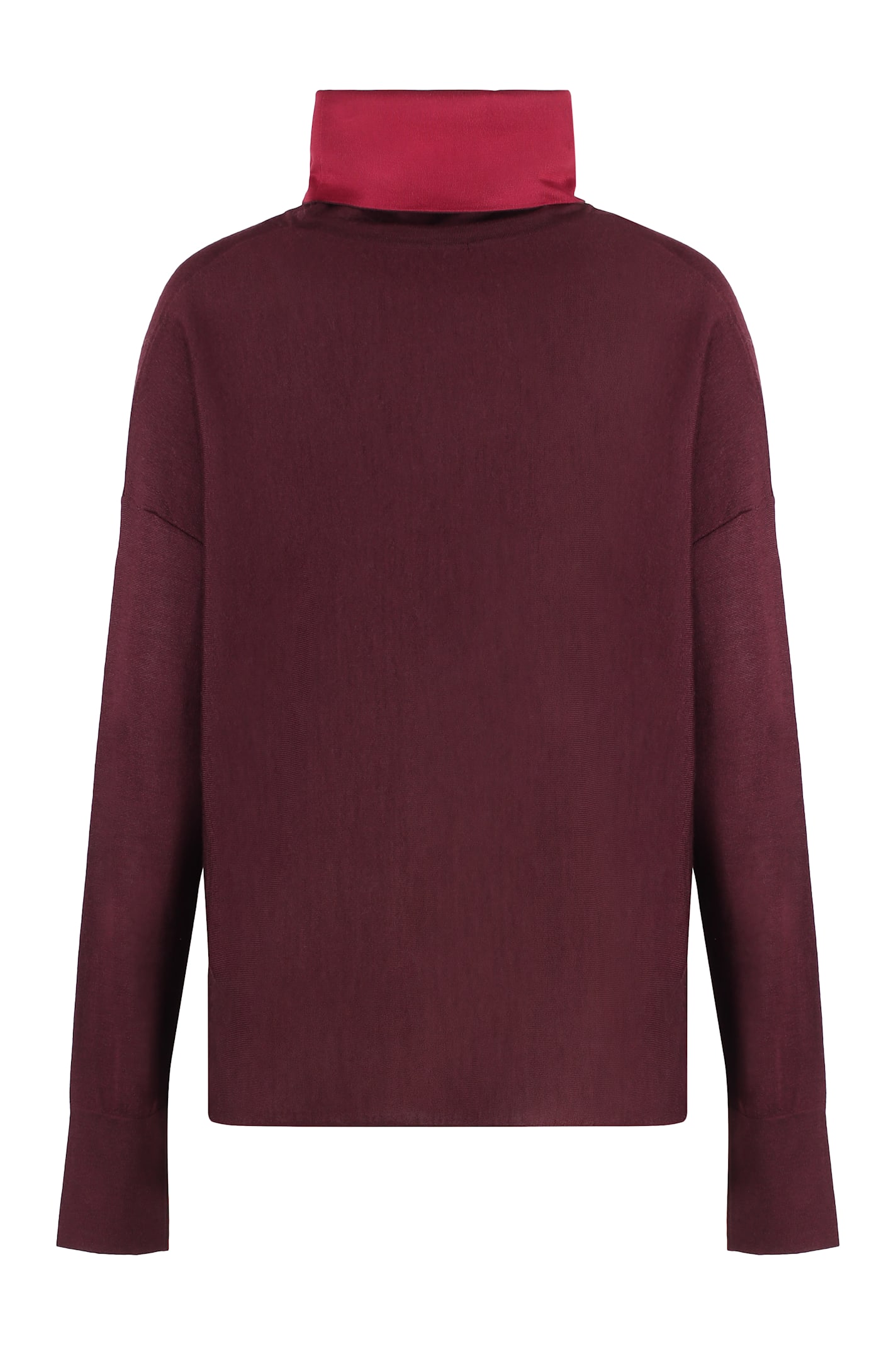 Shop Malo Wool Blend Pullover In Burgundy