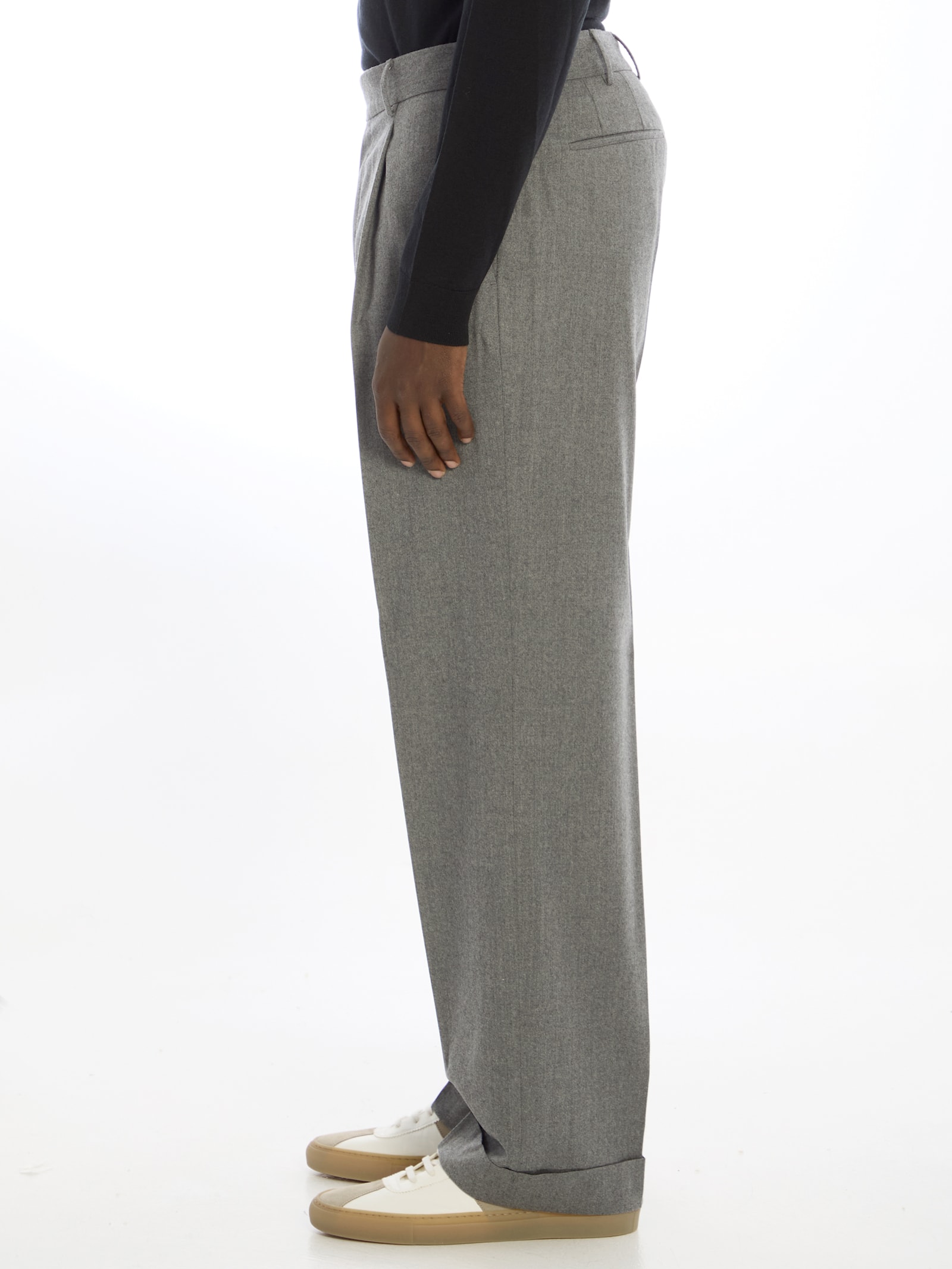 Shop Pt Torino Edge Trousers In Grey