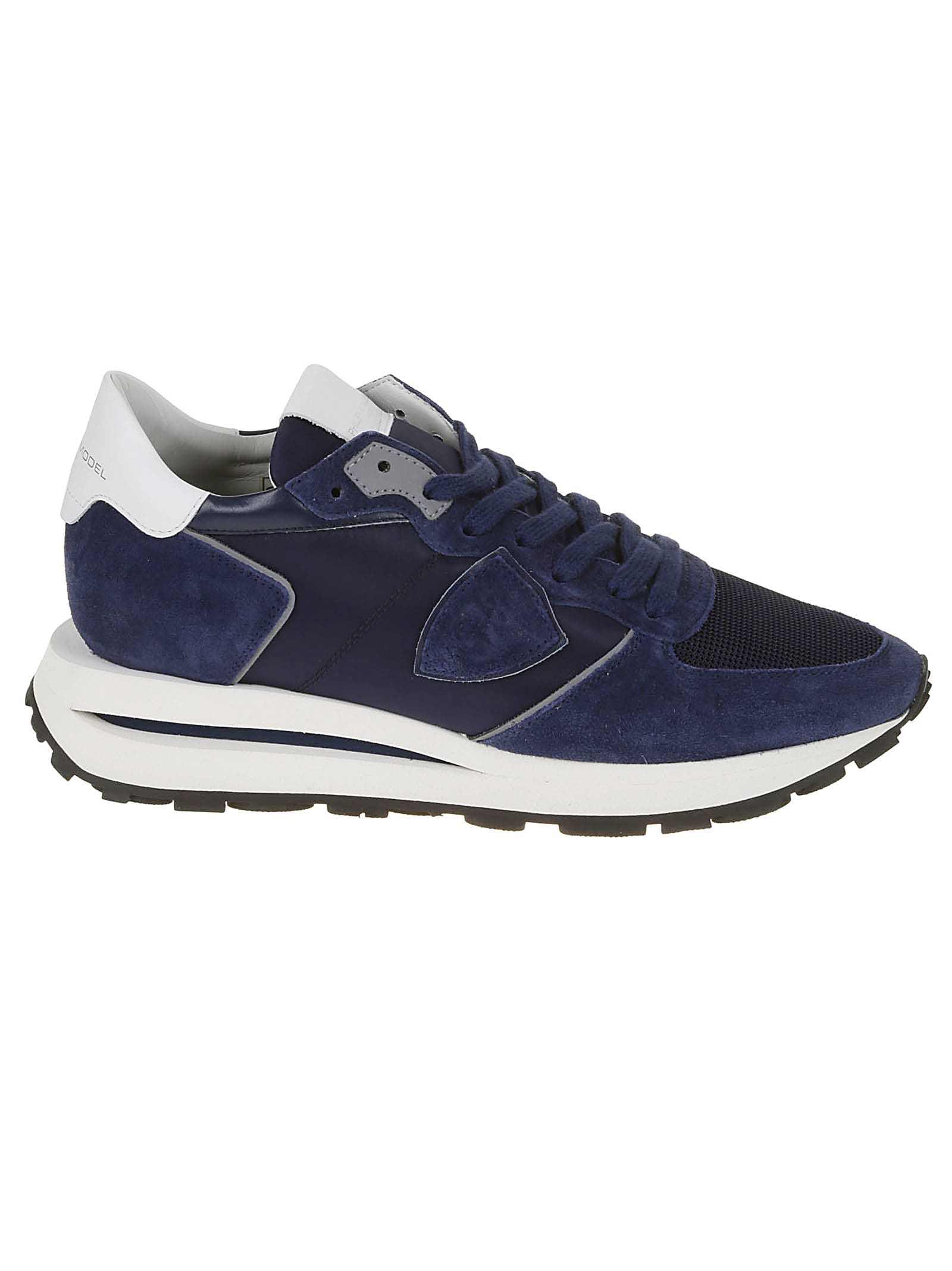 Philippe Model Tropez Sneakers In Technical Fabric And Suede Color Blue In Blue