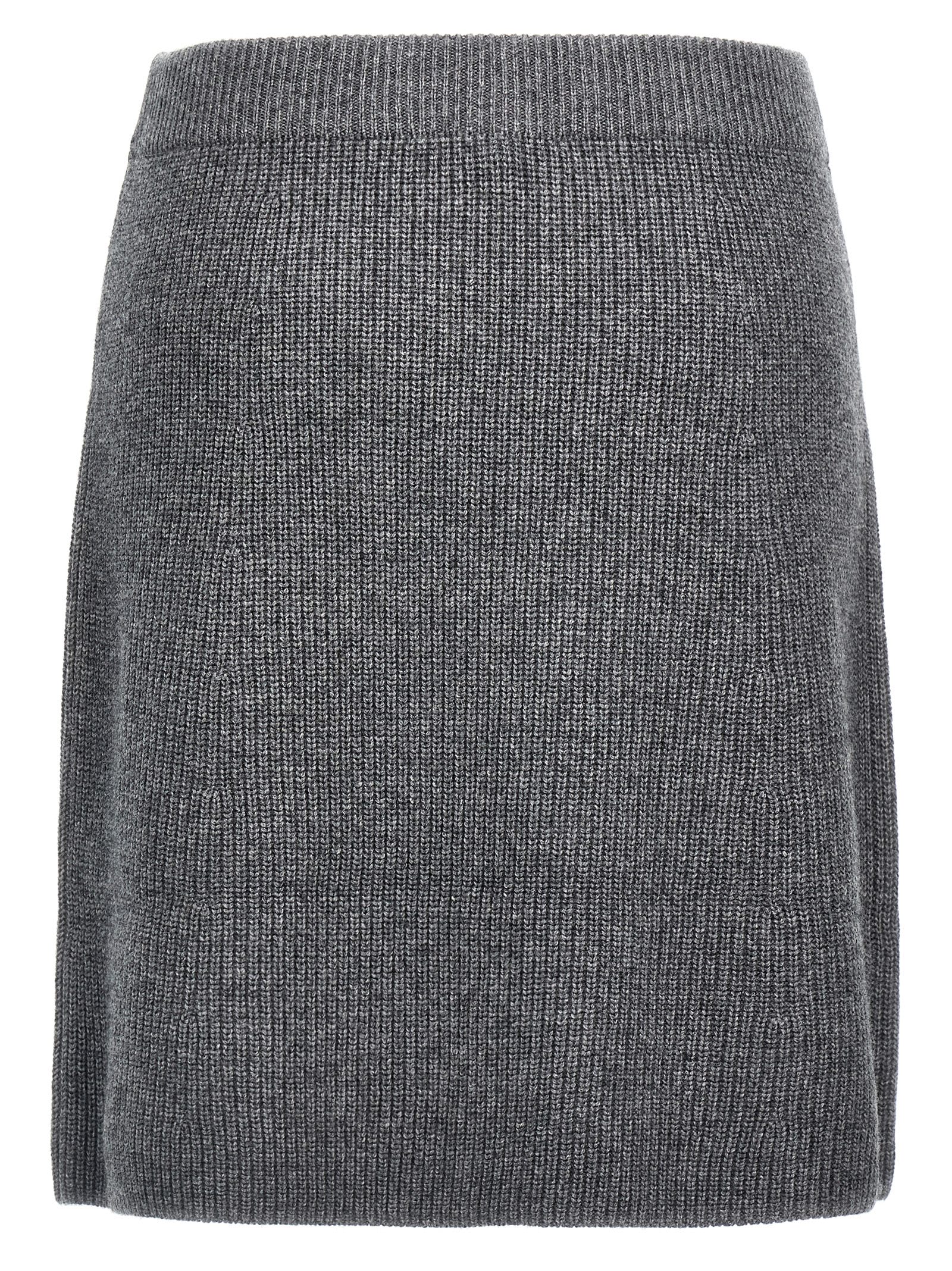 Shop Maison Kitsuné Bold Fox Head Skirt In Gray