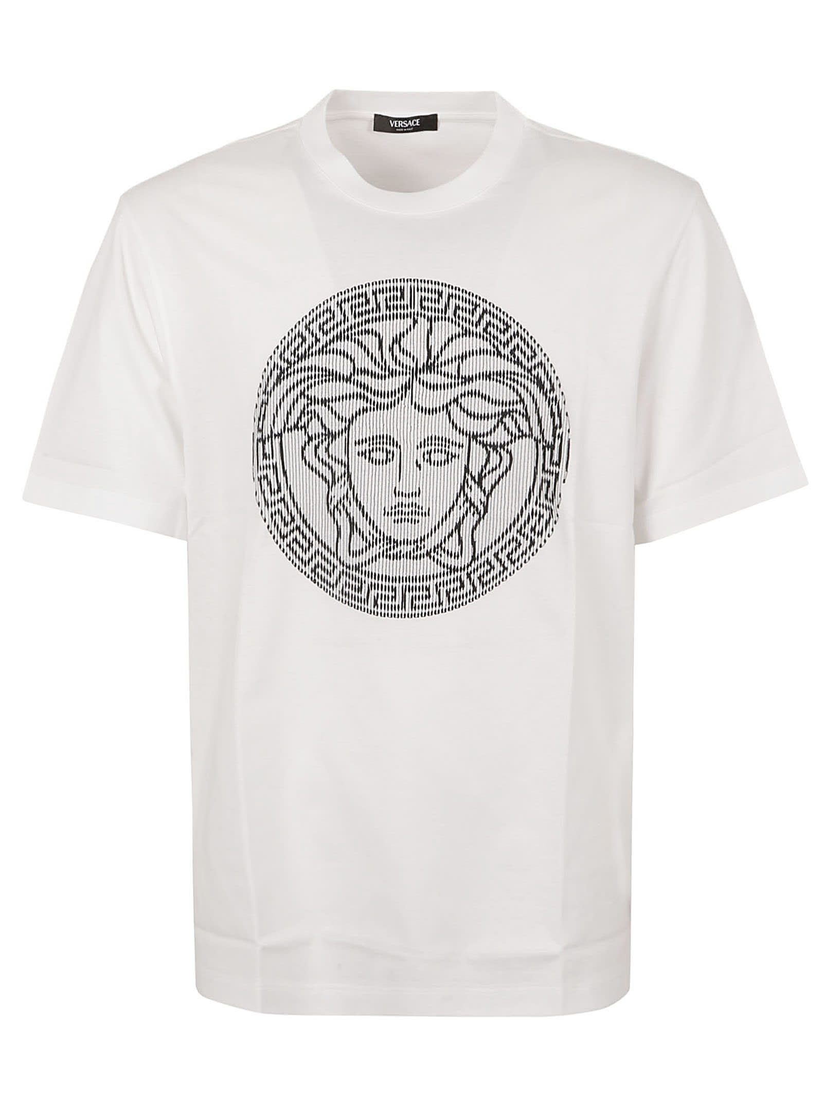 Versace Striped Jersey T-shirt In Optical White