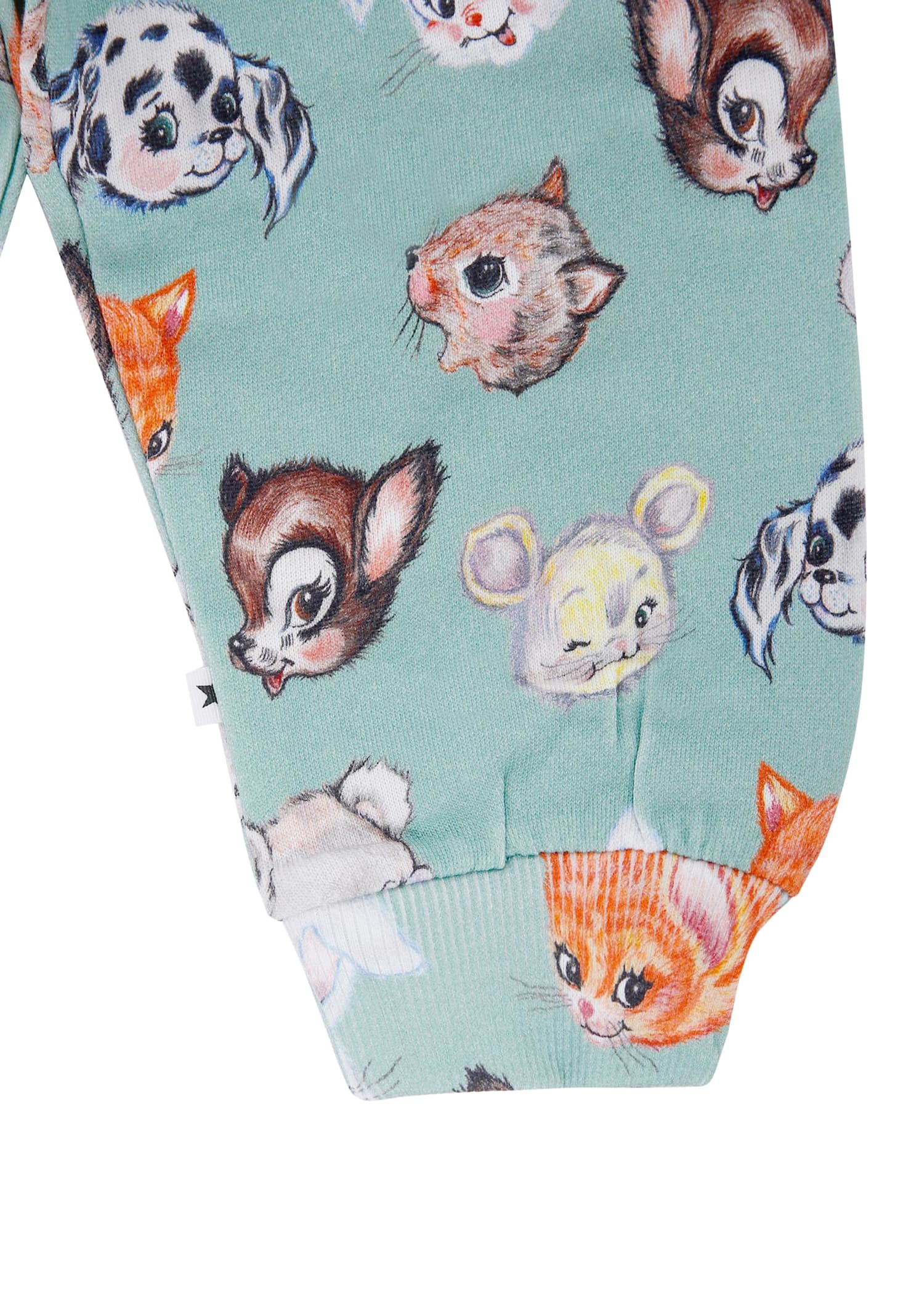Molo Green Trousers For Babykids With Animal In Green