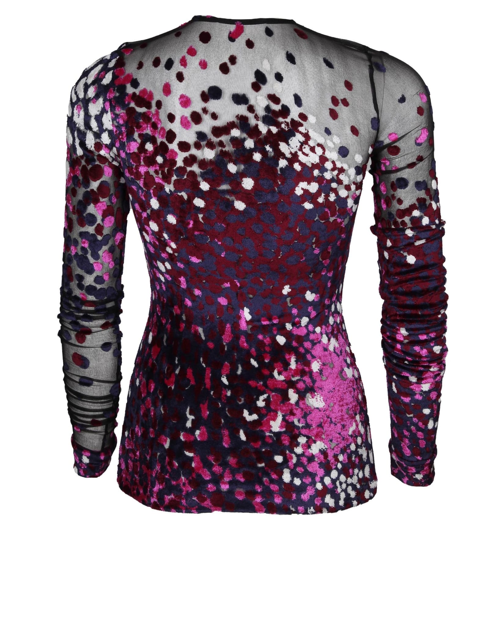 Shop Lanvin Jersey Top With Velvet Dots In Fuchsia