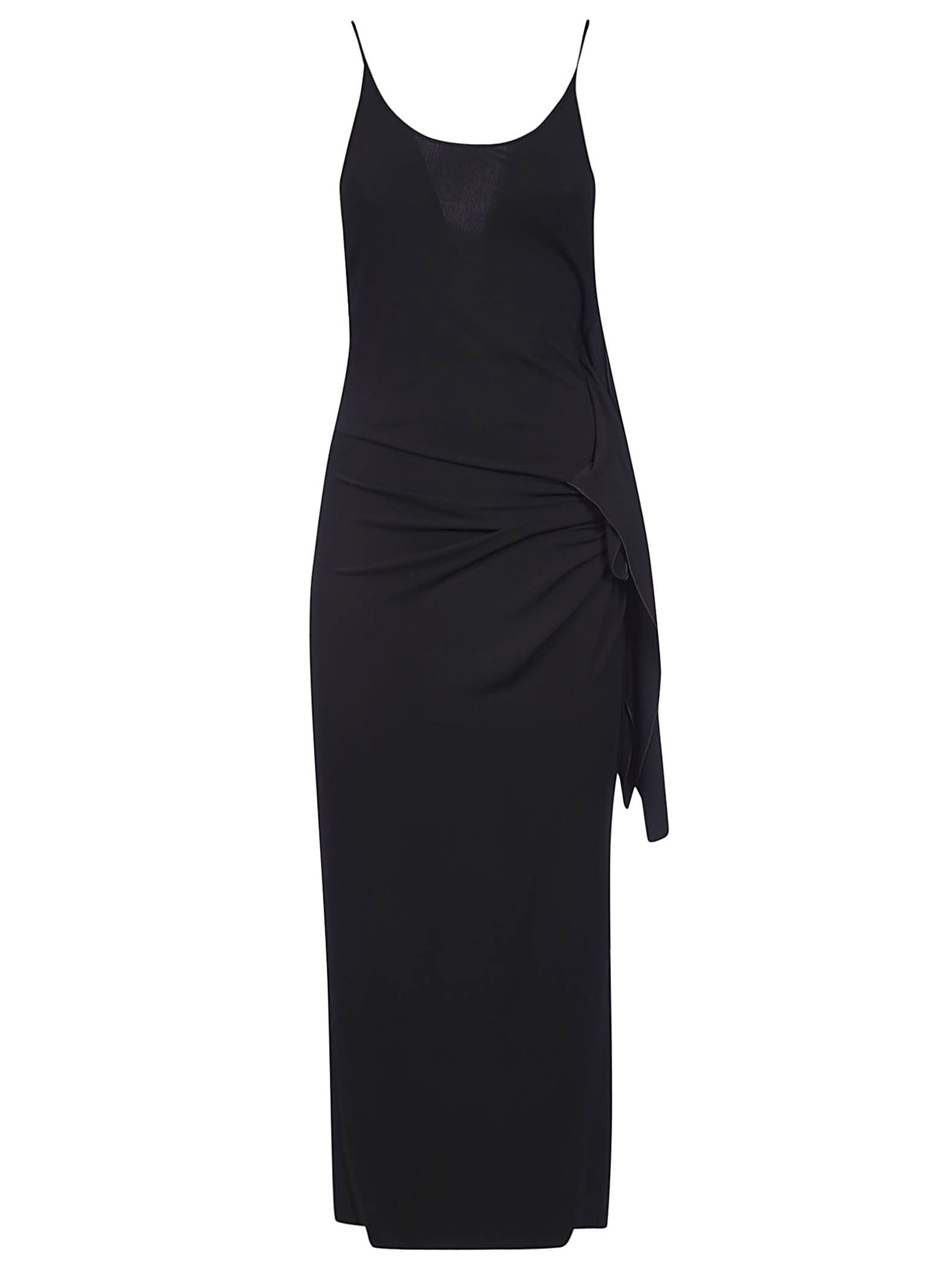 Giorgio Armani Gathered Slim Dress In Black