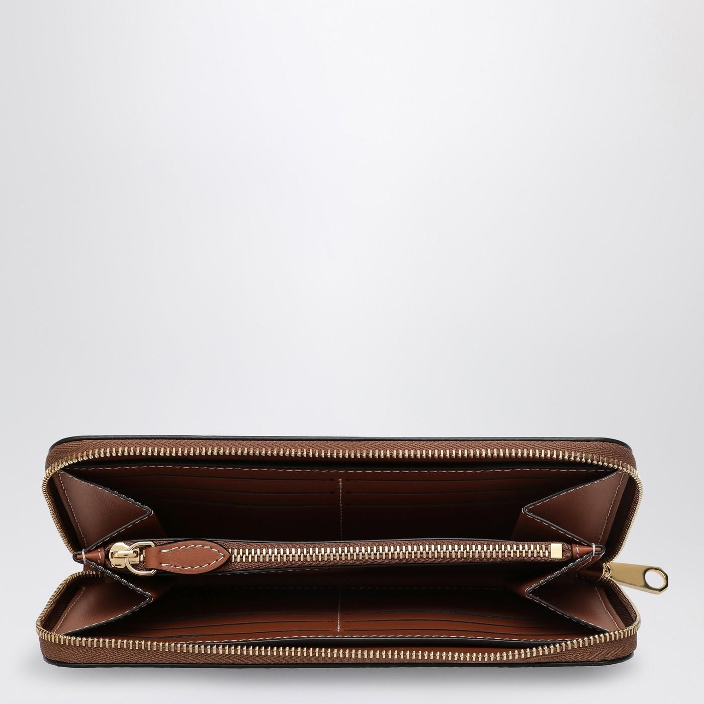 Shop Burberry Check Pattern Zip Wallet In Vint Chck/brir Brown