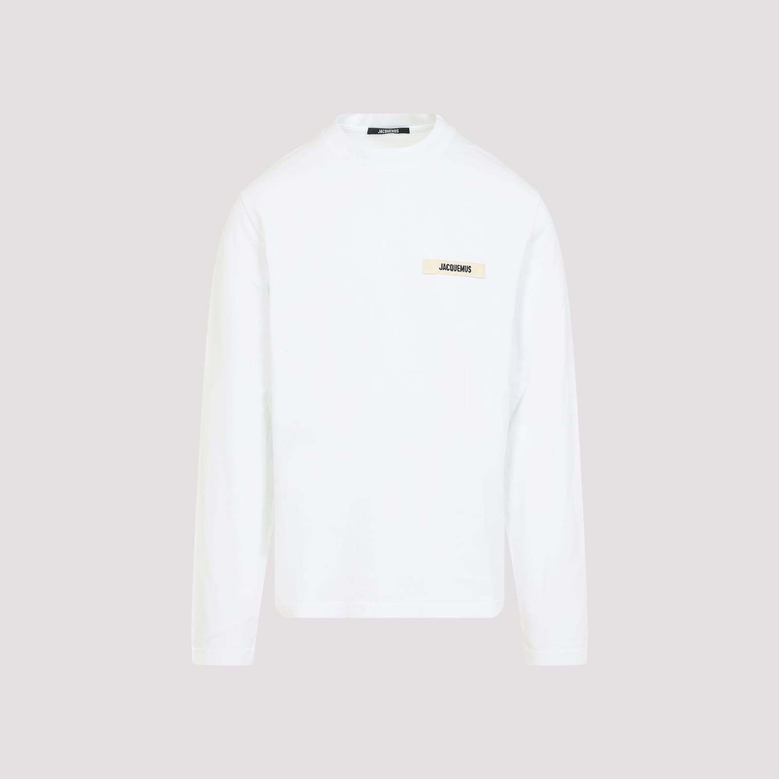 Jacquemus Le Tshirt Gros Grain Cotton Ls T-shirt In White