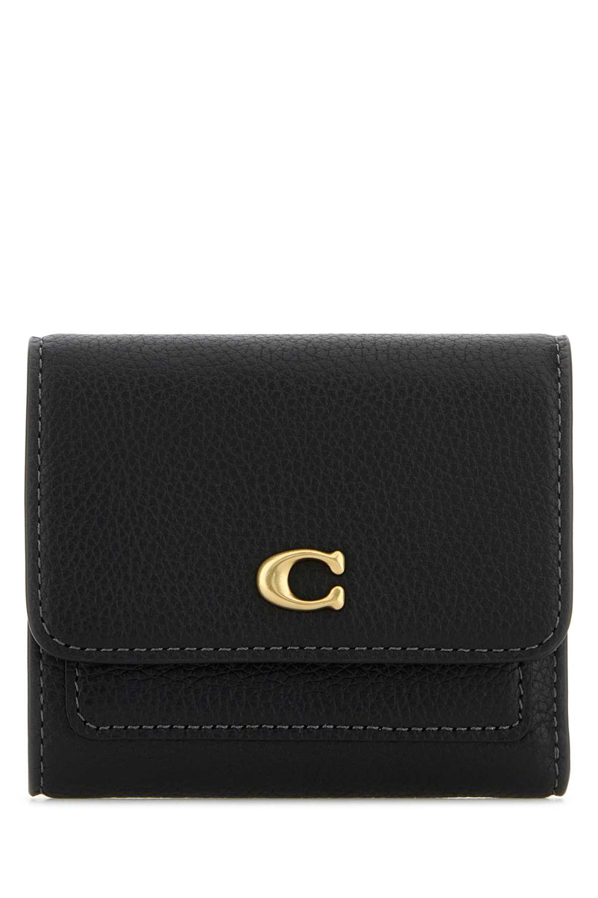 Coach New York Black Leather Wallet In Black