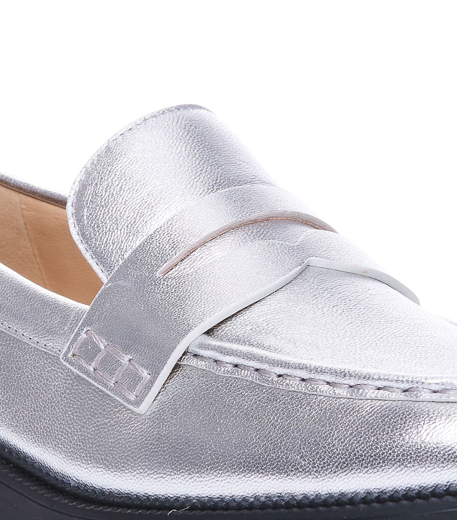 Shop Michael Michael Kors Eden Loafers In Silver