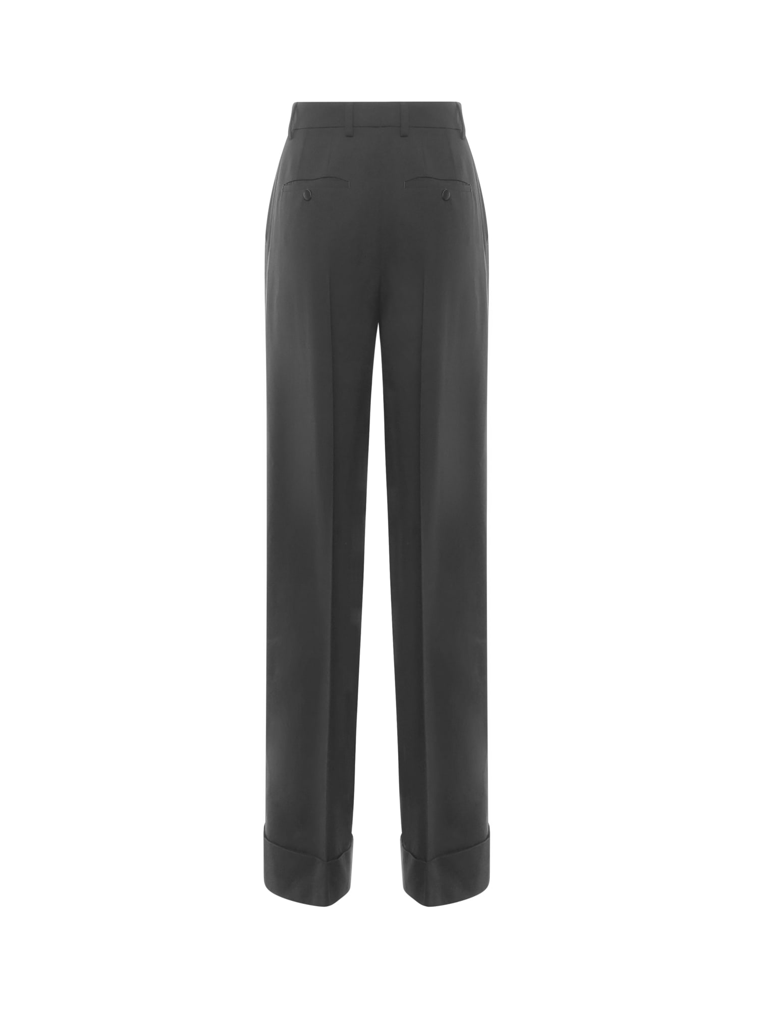 Dolce & Gabbana Two-way Stretch Wool Trousers In Black