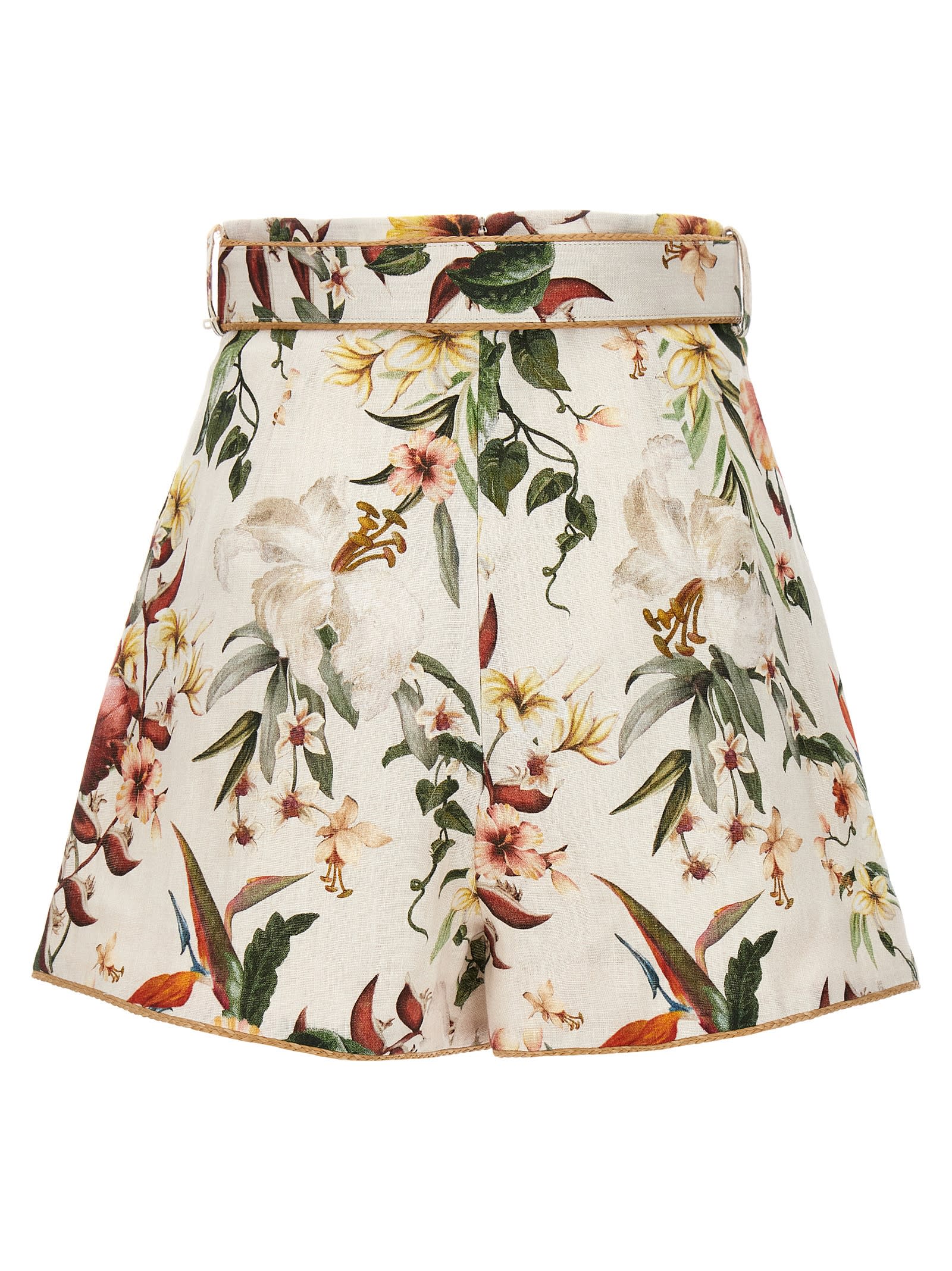 Shop Zimmermann Lexi Fitted Shorts In Multicolor