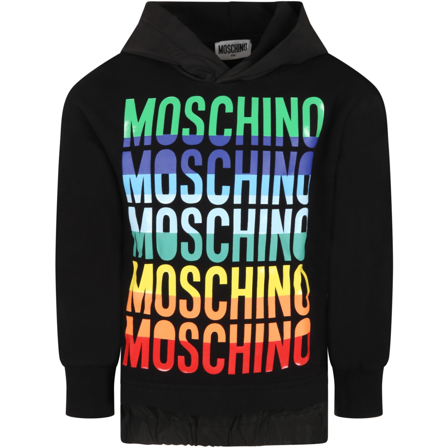 Moschino Black Sweatshirt For Kids With Logos