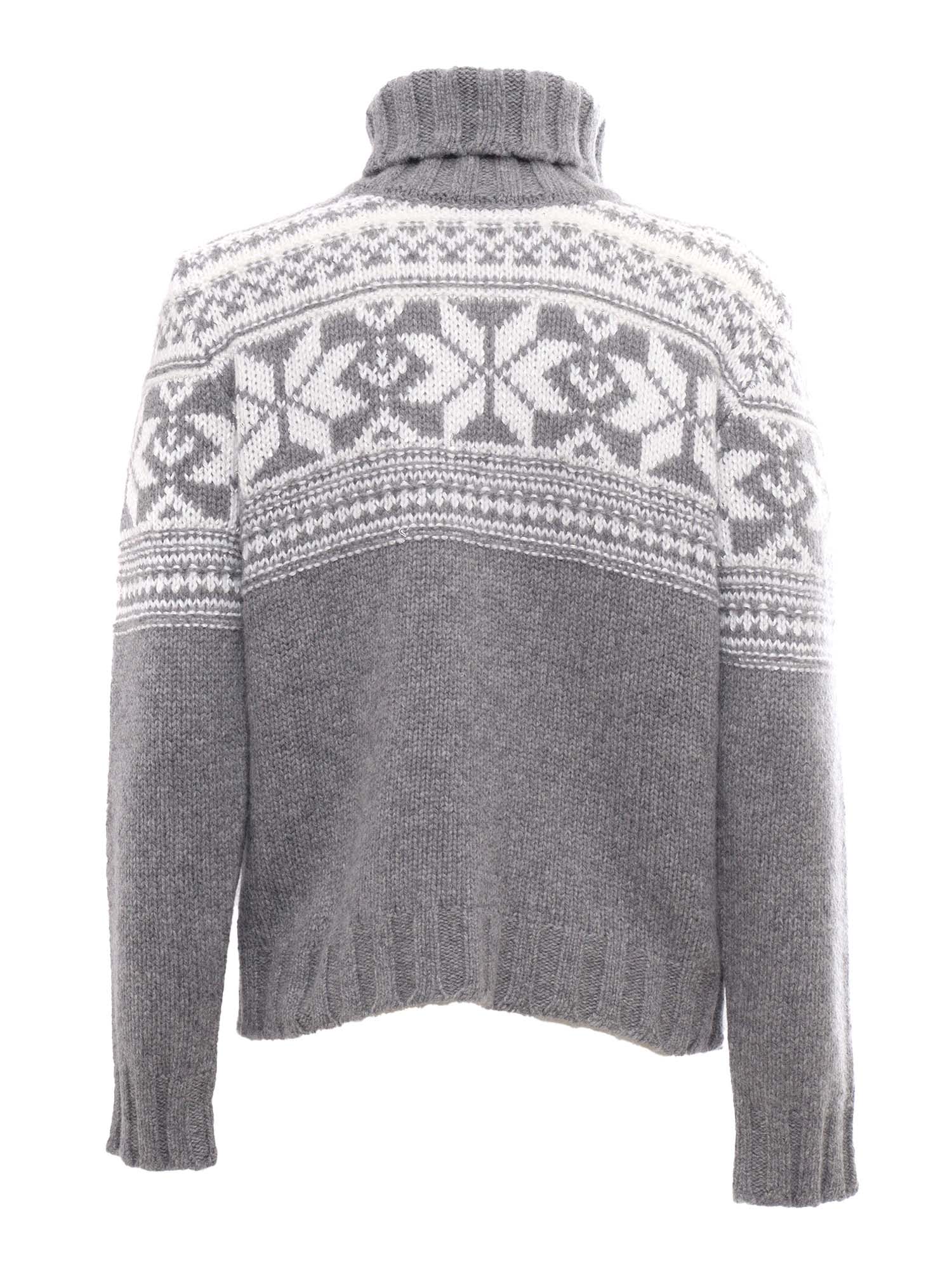 Shop Kangra Turtleneck Stars +sequins Inlay In Grey