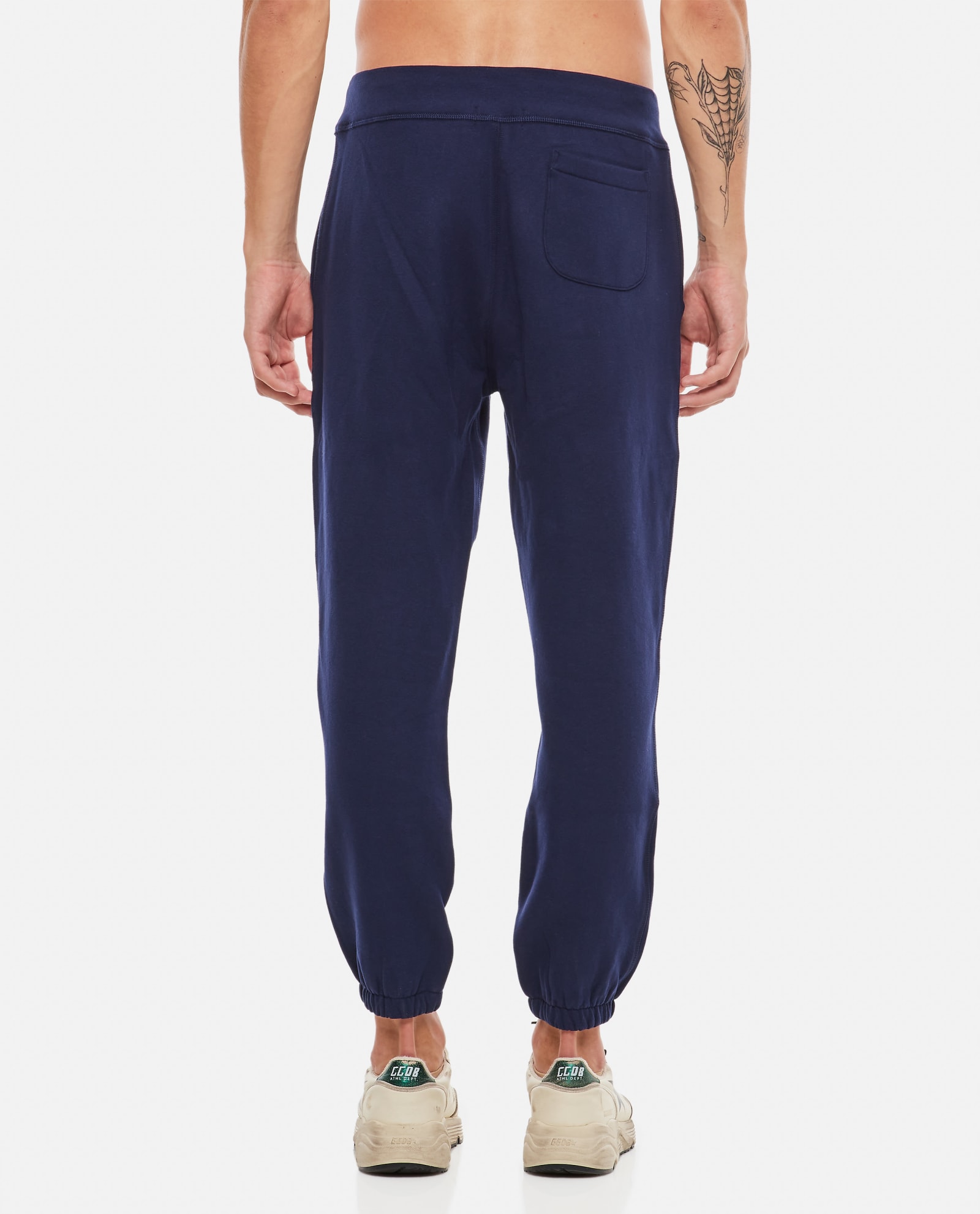Polo Ralph Lauren Tapered Leg Track Pants With Drawstring Closure In Blue