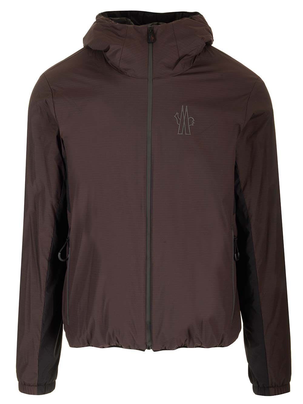 Shop Moncler Bissen Hooded Shell Jacket In Brown