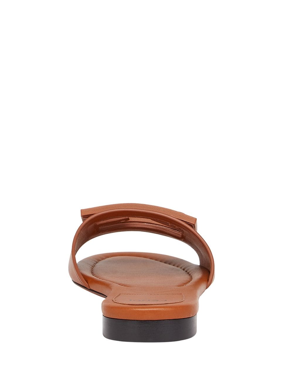 Fendi Baguette Ff Leather Buckle Flat Slide Sandals In Pink