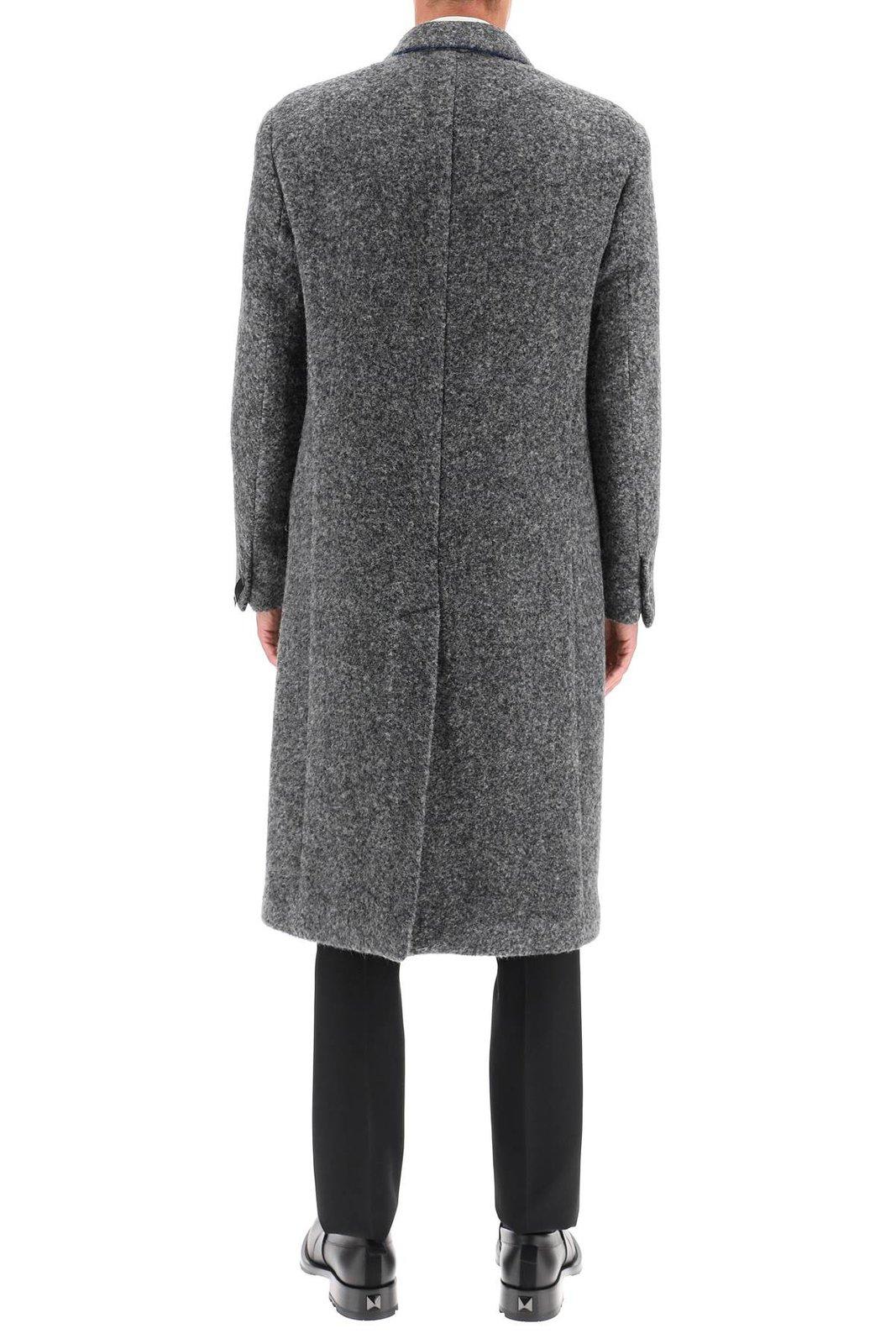 Shop Fendi Padded Doublebreasted Coat In Grey