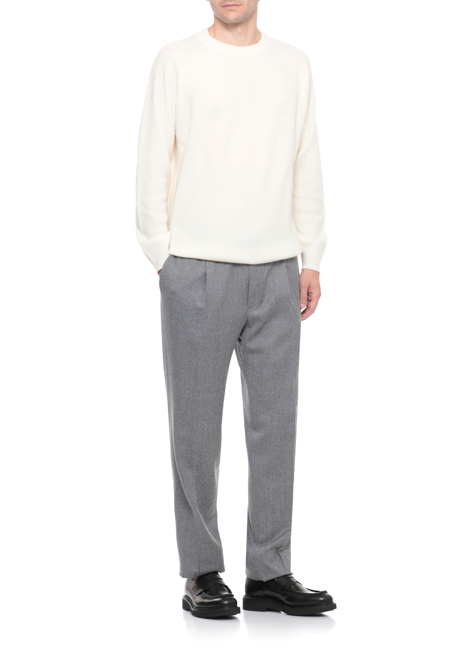 Incotex Drawstring Waist Straight Cut Trousers In Gray