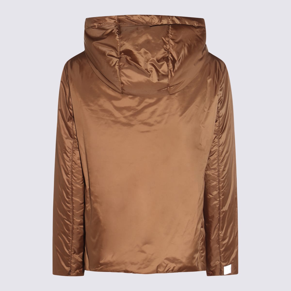Max Mara The Cube Women Caramel Greenh Padded Hooded Jacket In Brown