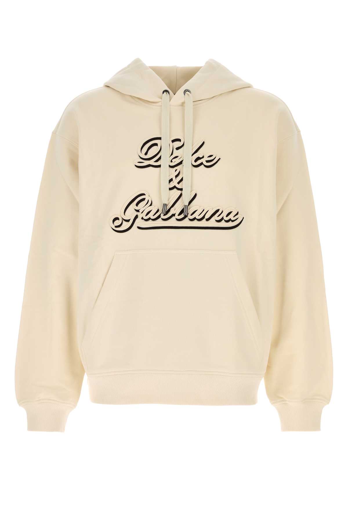 Dolce & Gabbana Cream Cotton Sweatshirt In Neutral