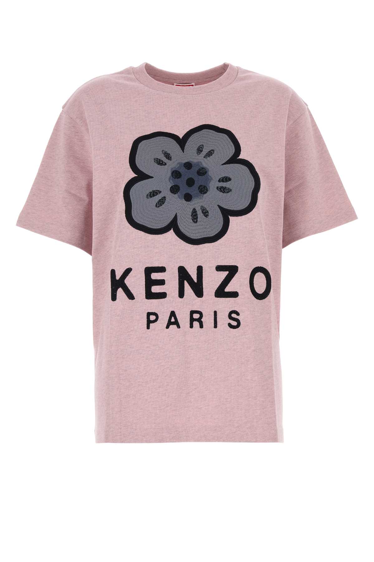 Kenzo Melange Pink Cotton Oversize T-shirt In Pink