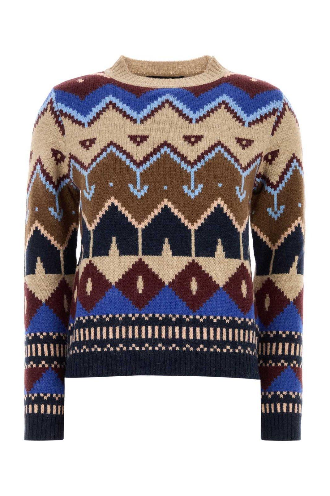 WEEKEND MAX MARA JACQUARD CREWNECK JUMPER 