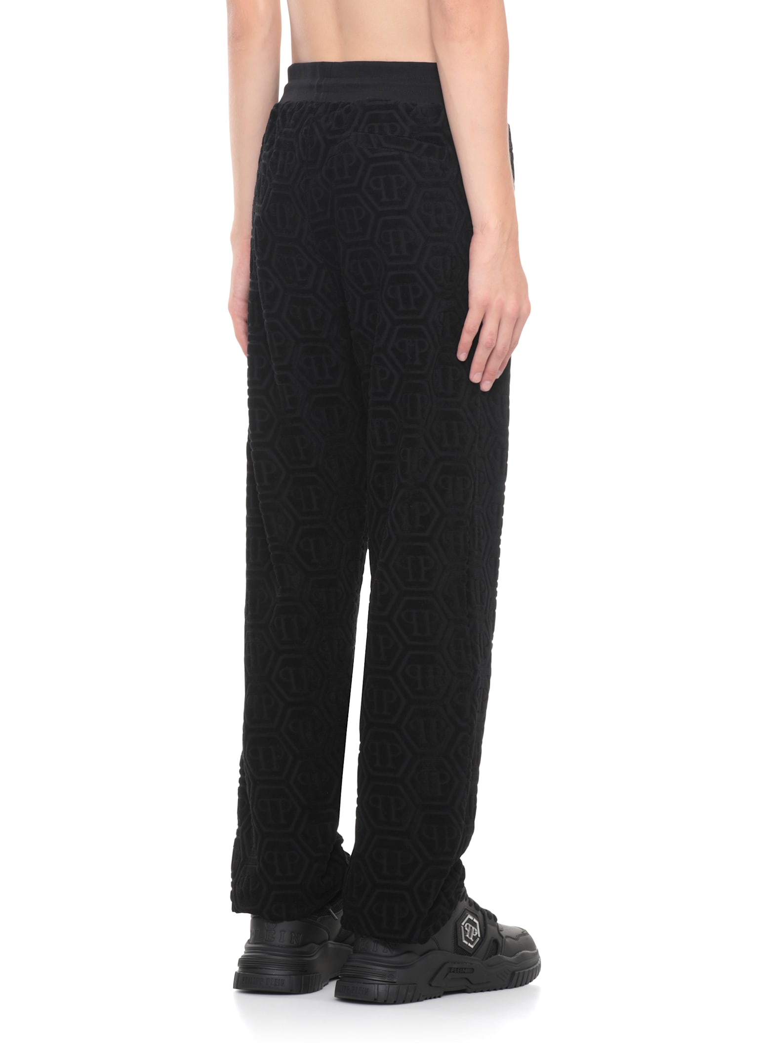 Philipp Plein Pants With Monogram In Black