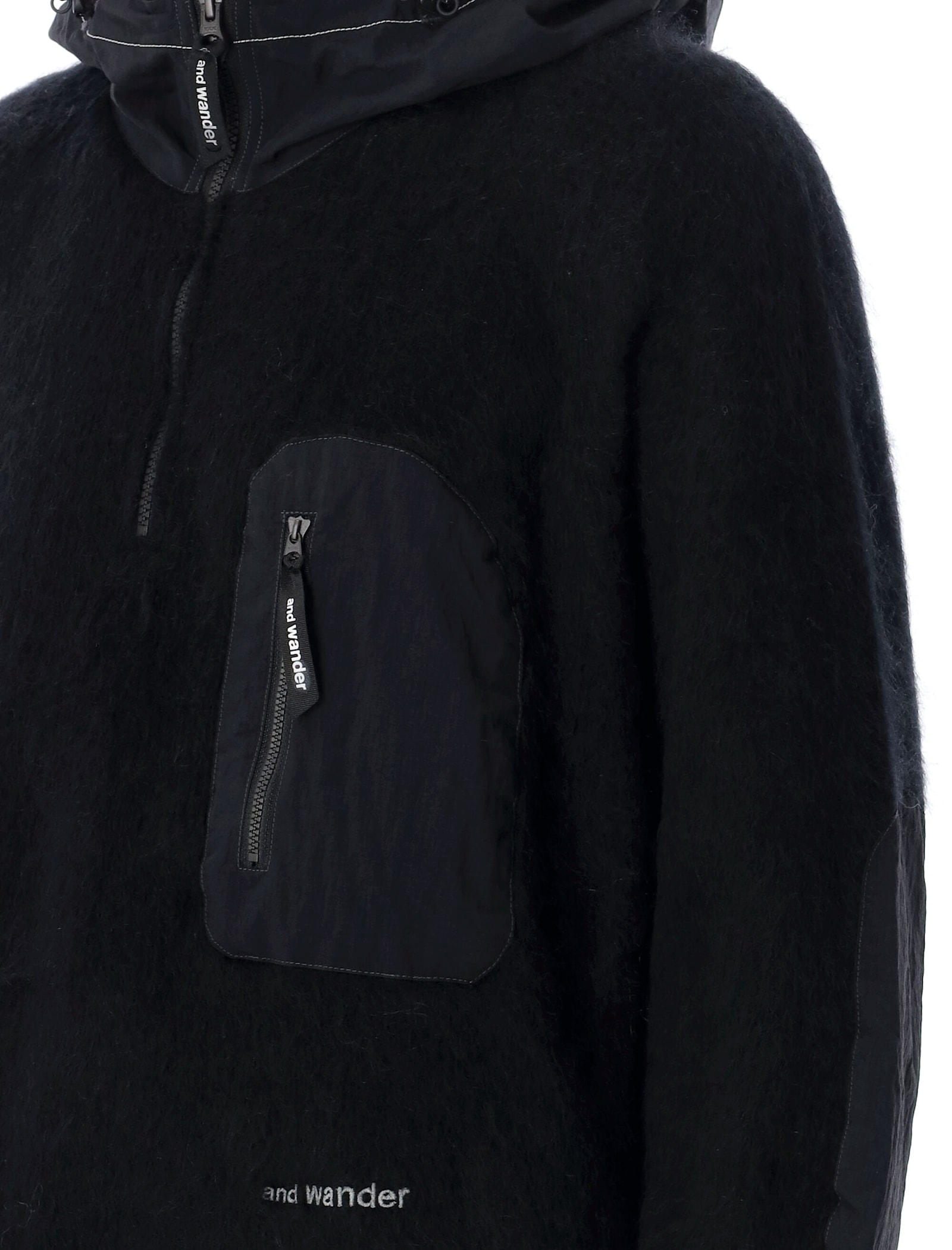 Shop And Wander 59 Mohair Knit Hoodie In Black