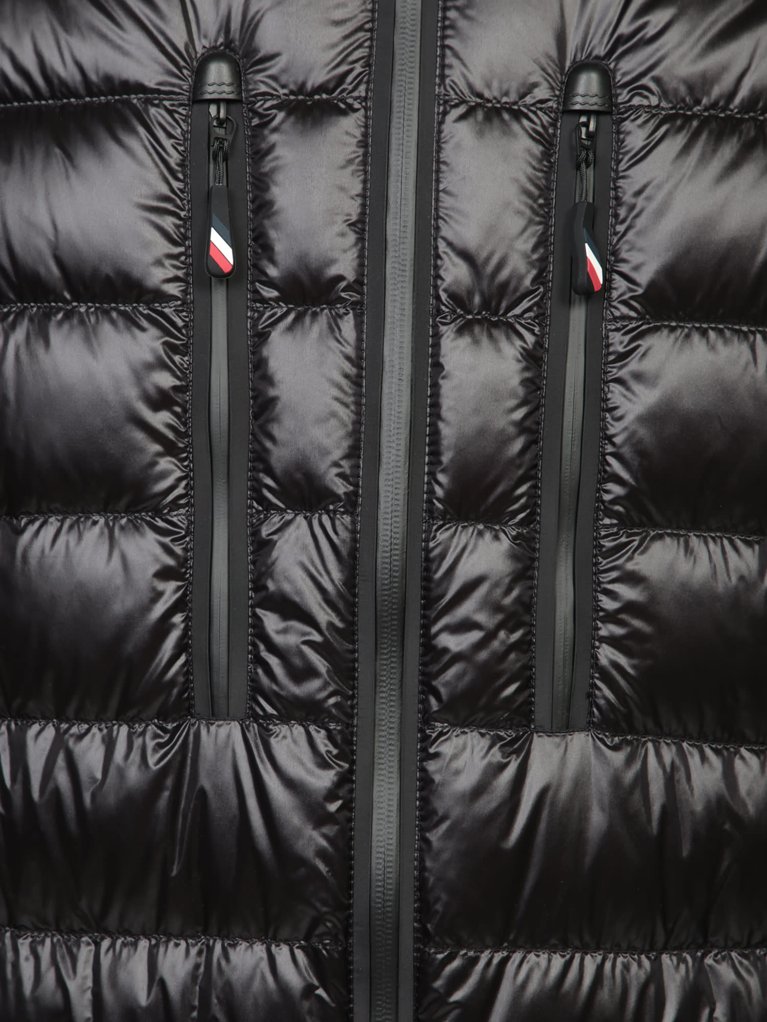 Shop Moncler Black Down Hoodie Cardigan