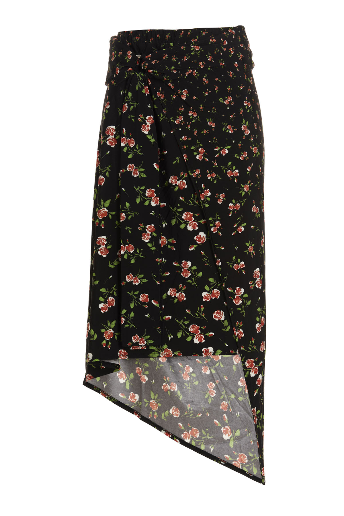 Paco Rabanne Floral Print Skirt In Viscose Featuring An Elasticated Waist.