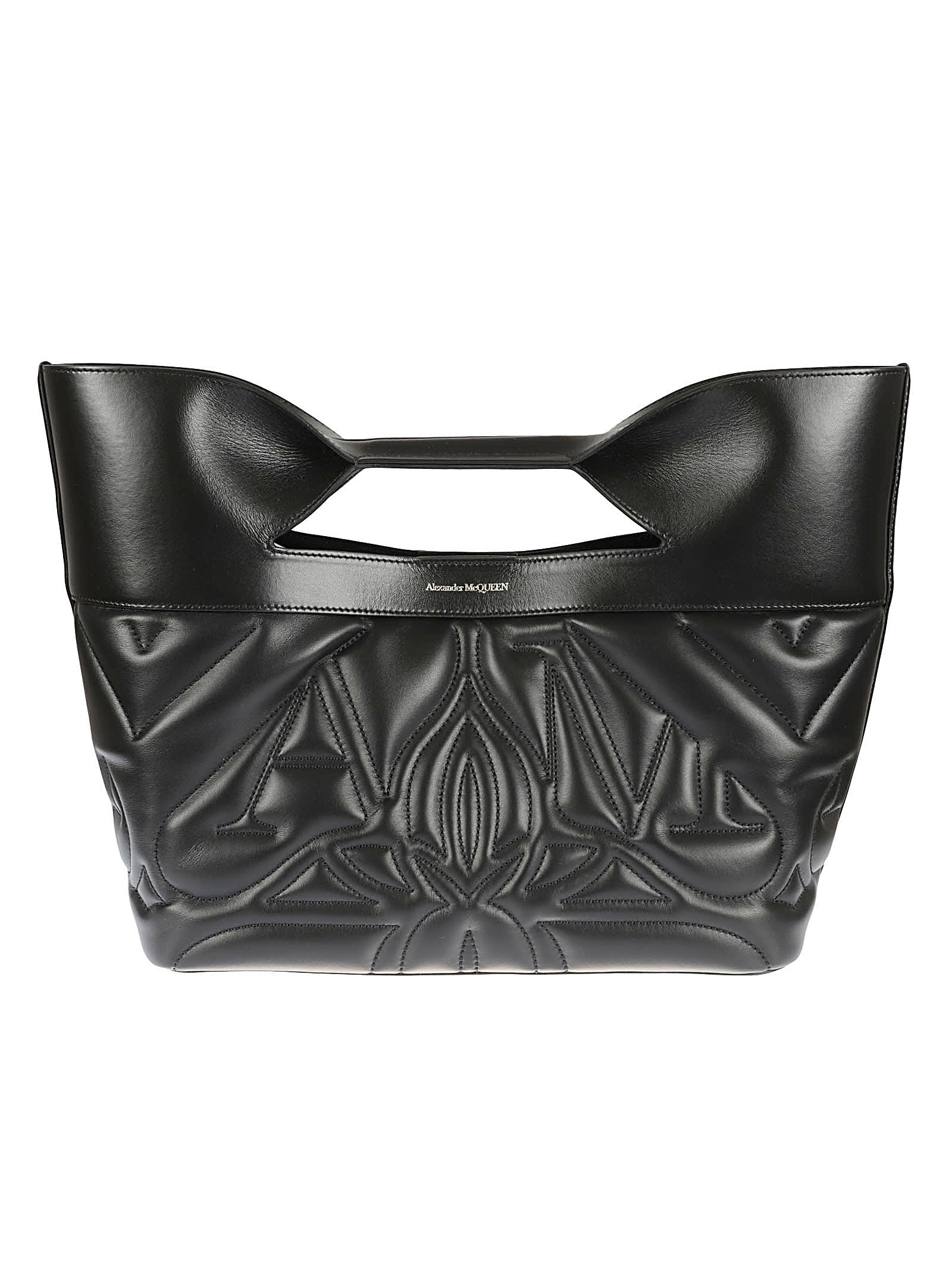 Shop Alexander Mcqueen The Bow Small Tote In Black