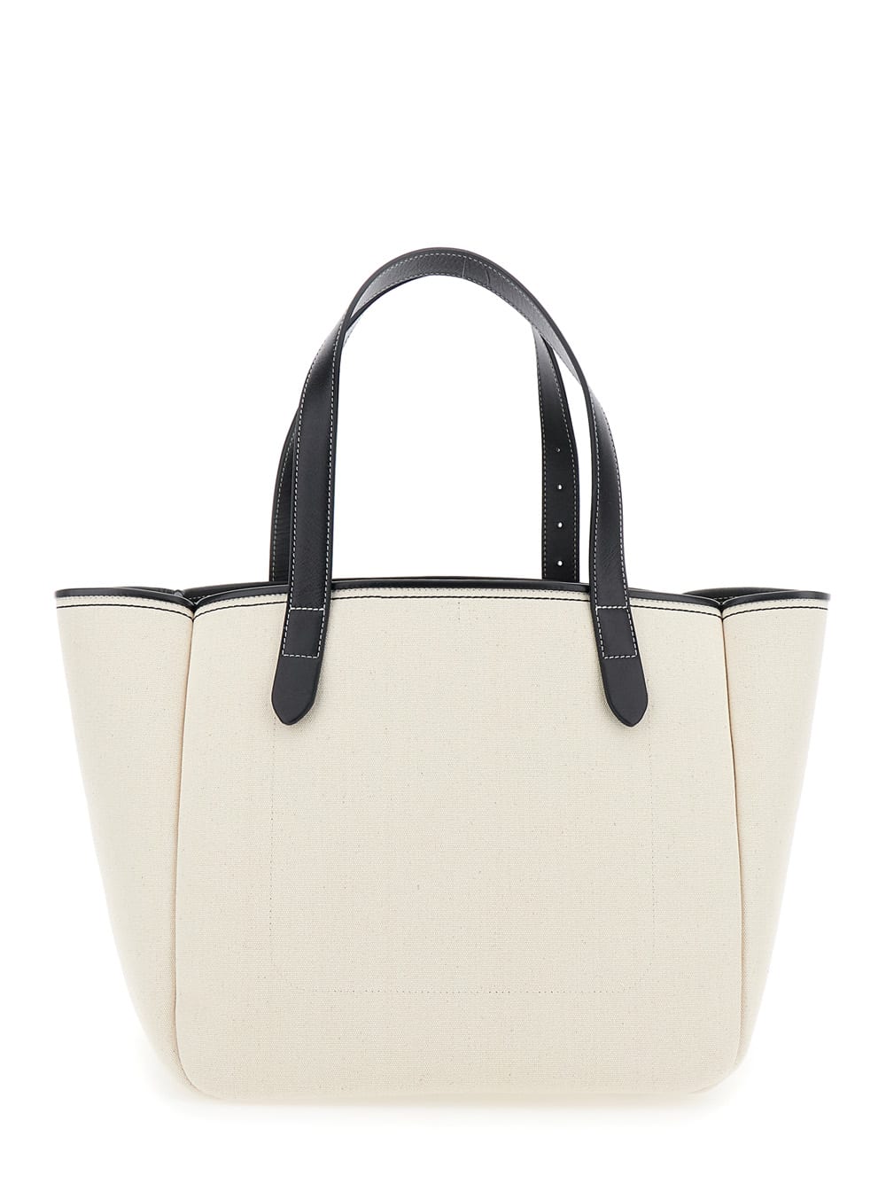 Shop Jw Anderson White Shopper With Jw Logo On The Front In Canvas And Leather Woman