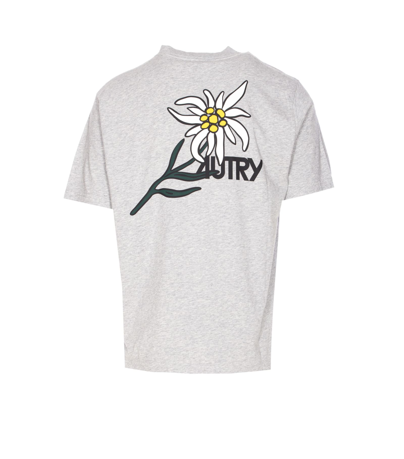 Autry Edelweiss Crew-neck Flower-print T-shirt In Gray